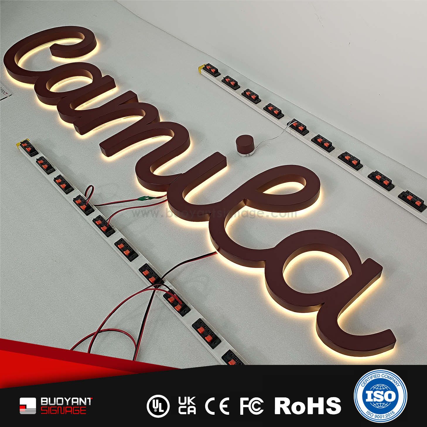 Professional Custom English Logo LED Bac