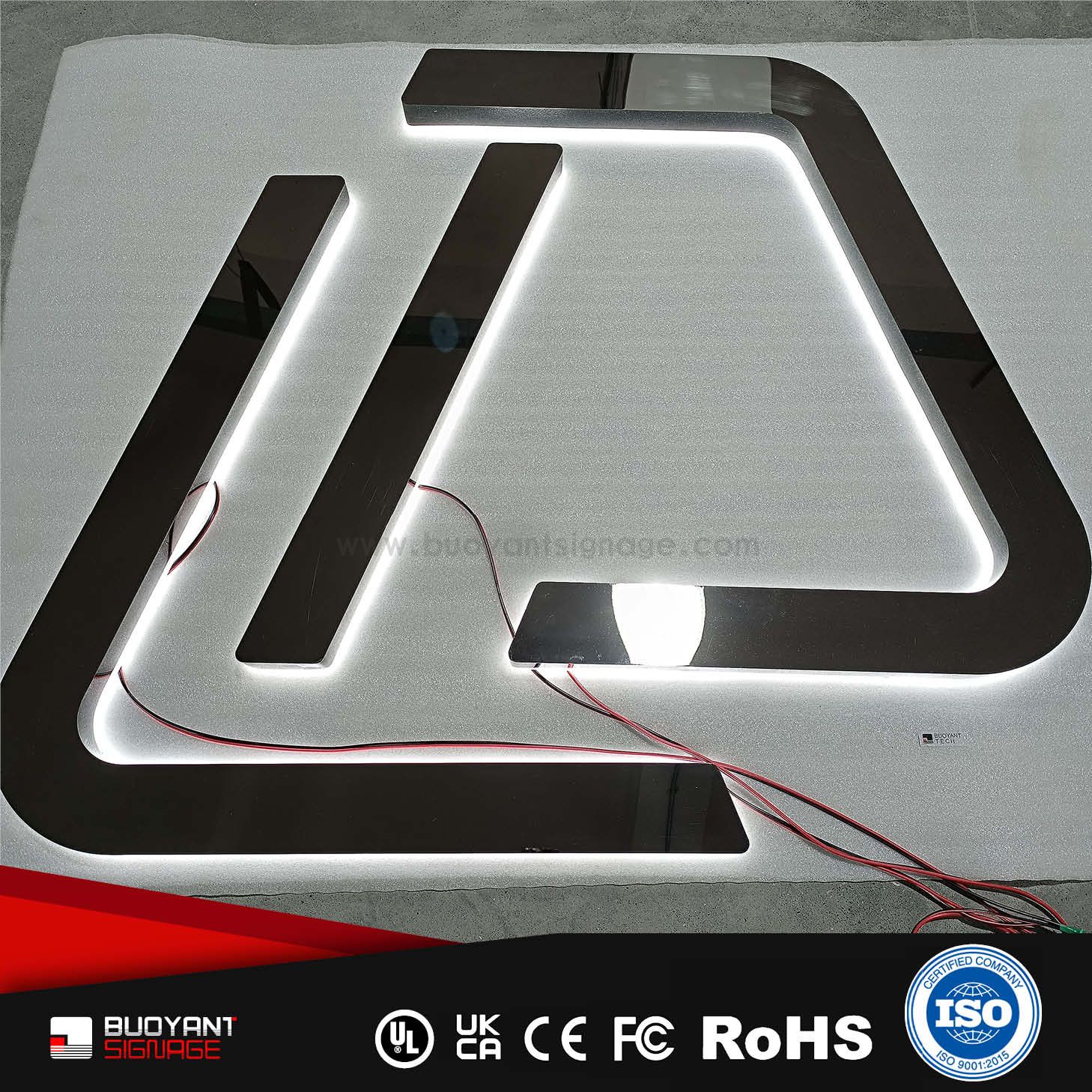 Professional Custom Stainless Steel LED Backlit Signs, Project Customized for Brand Visual（(A3DIS-B2