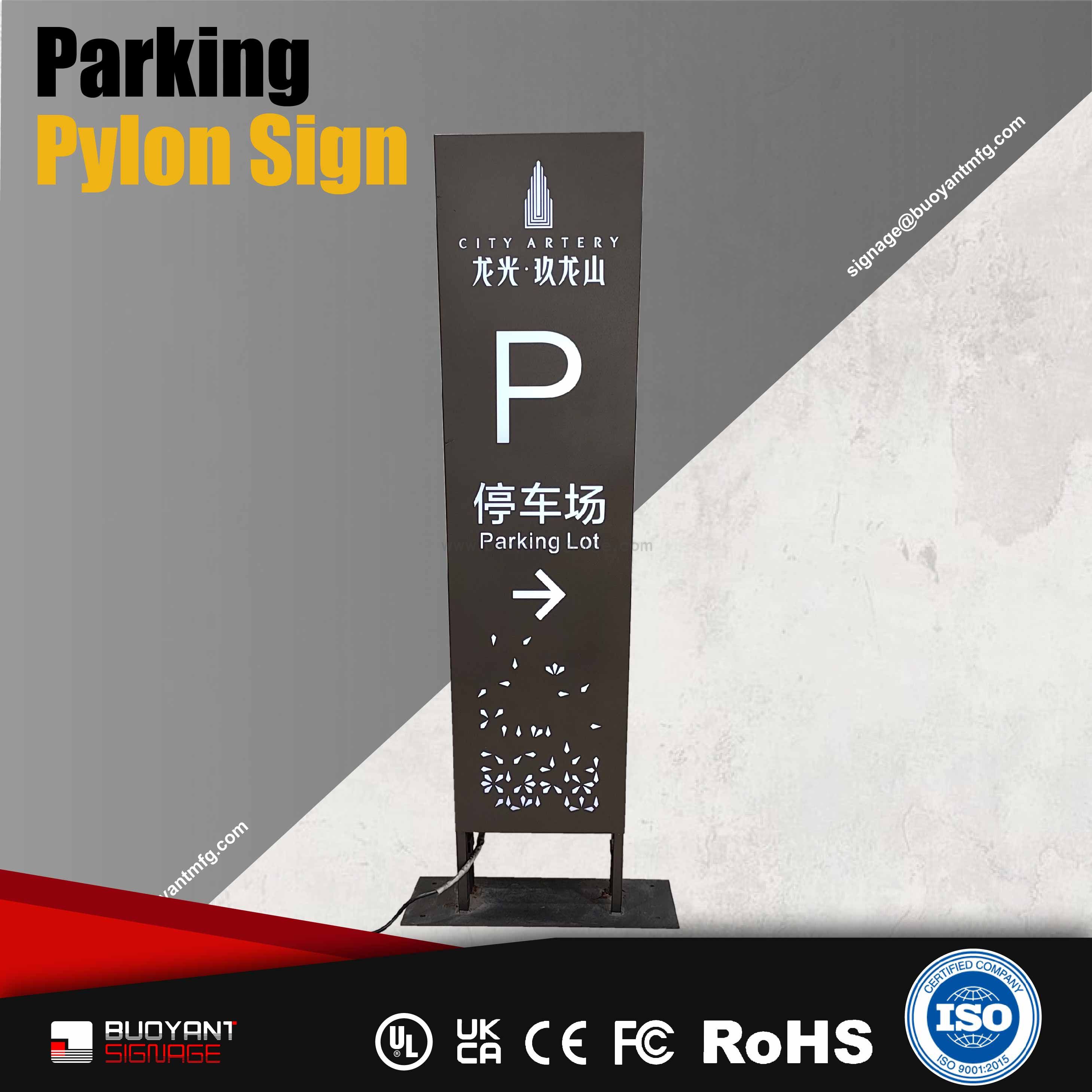 Metal Underground Parking Directional Pylon Sign（WS-PPS01）