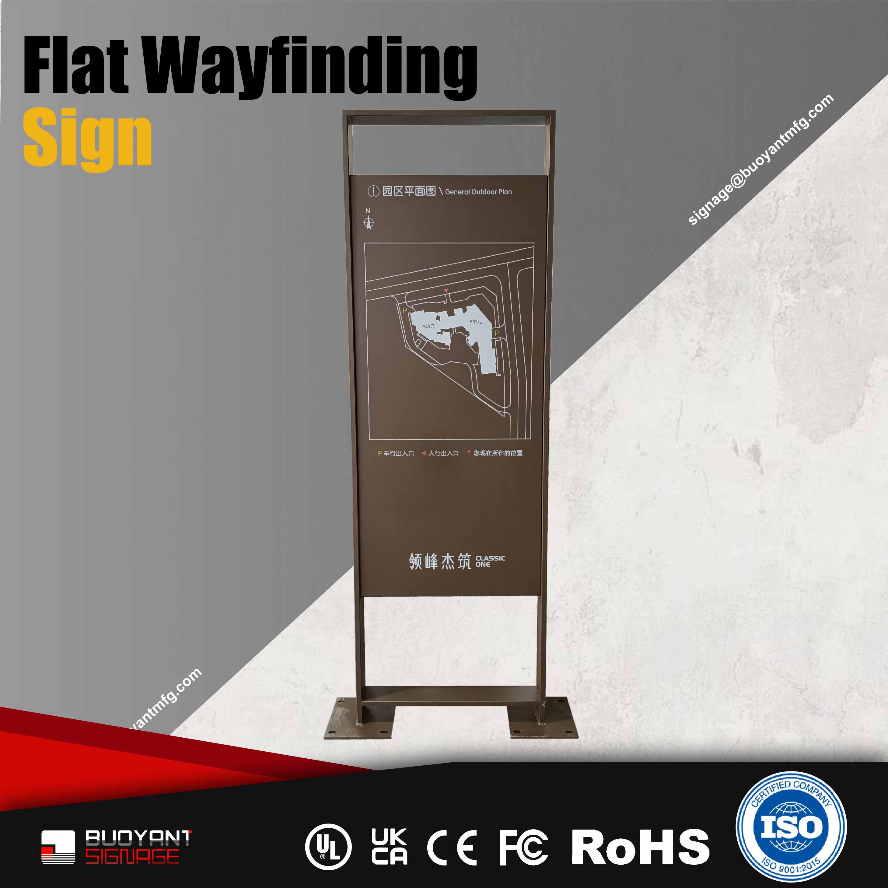 Vintage Style Flat Wayfinding Sign（WS-FWS01）