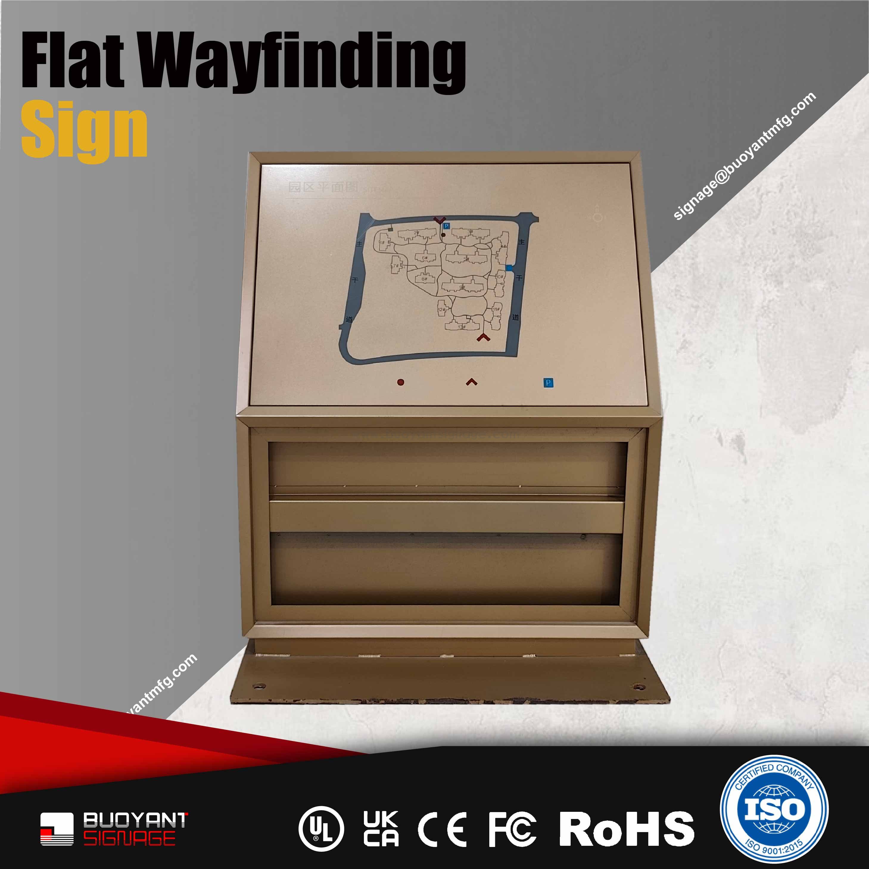 Wood Grain Texture Flat Wayfinding Sign（