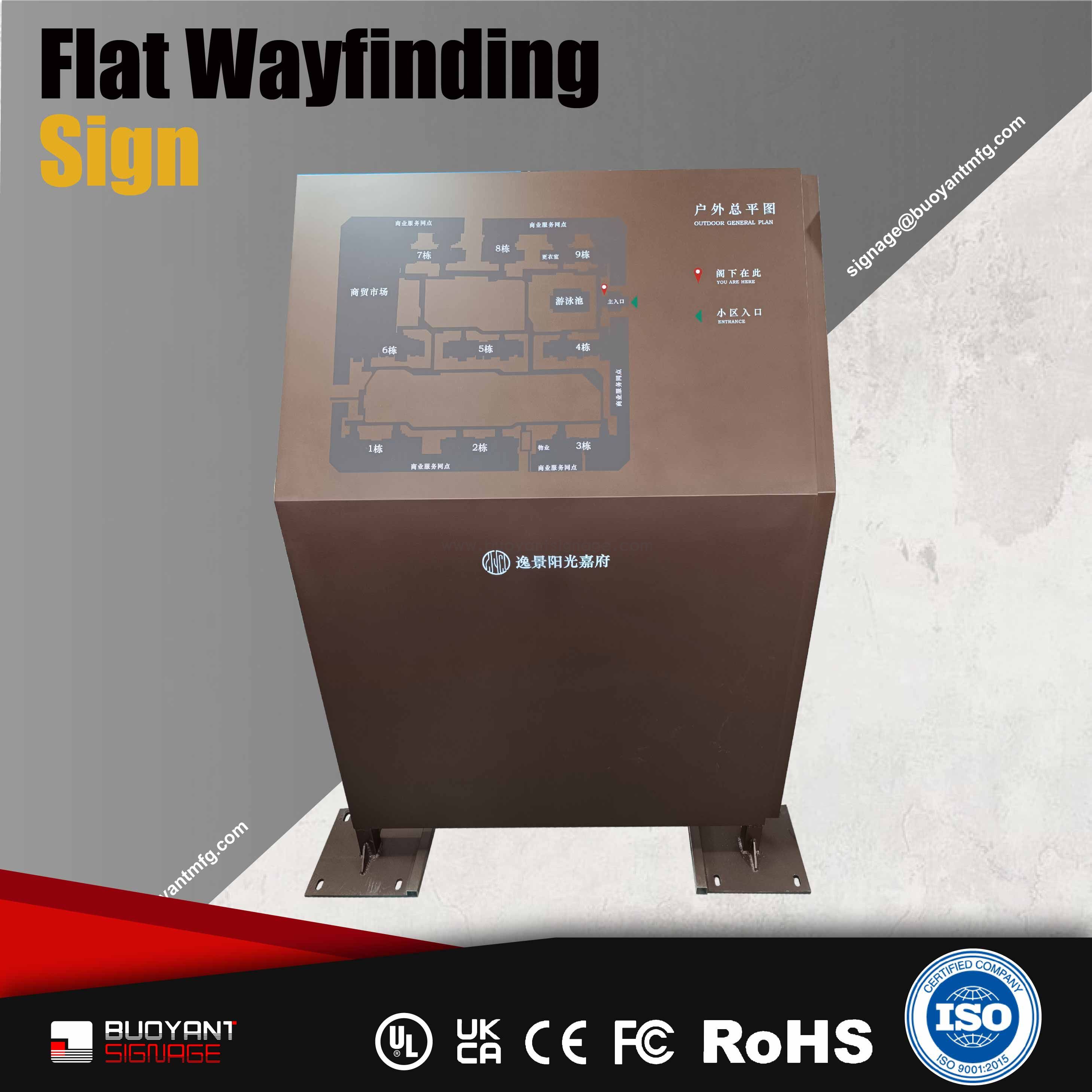 Brown Texture Flat Wayfinding Sign(WS-FW