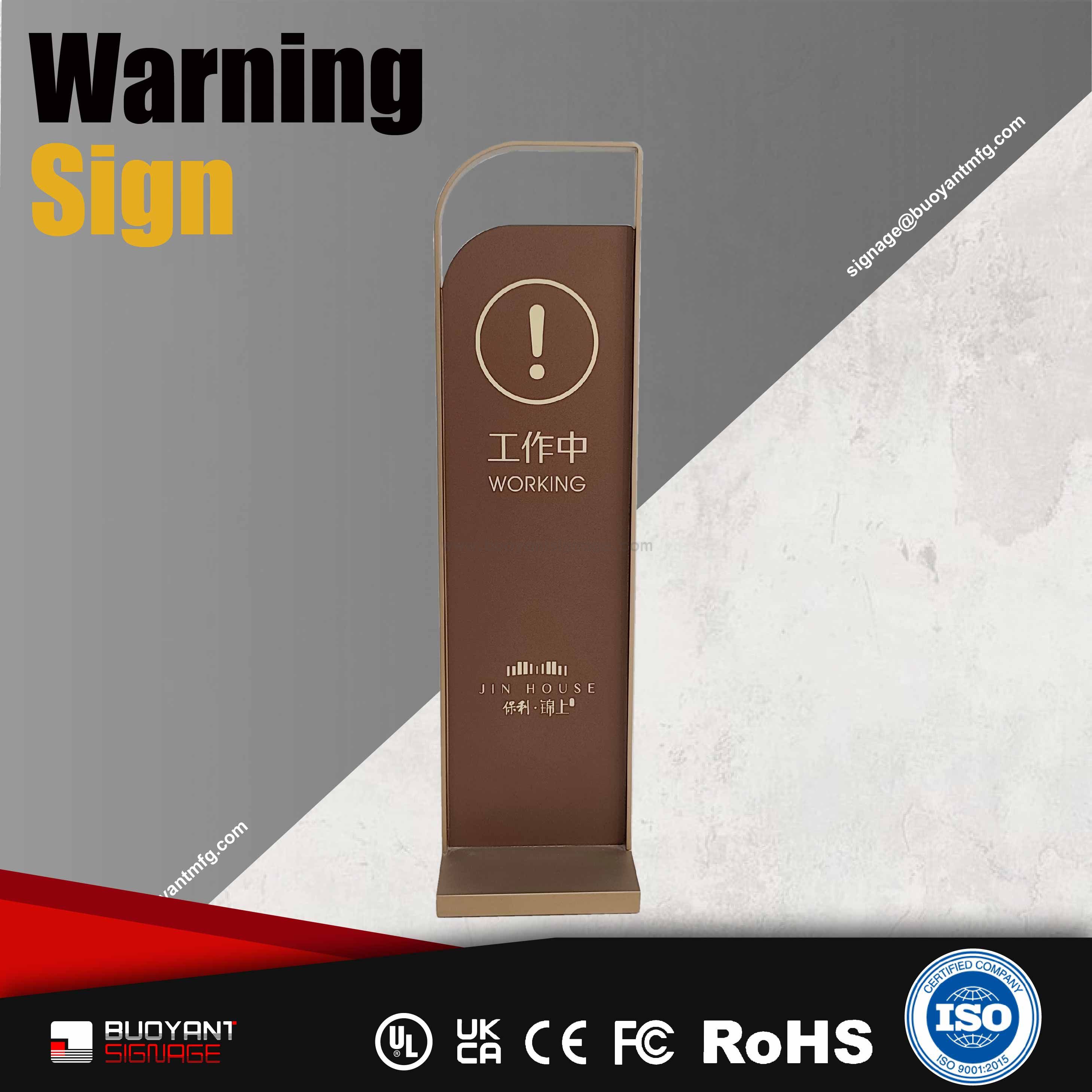 Metal Safety Reminder Standing Sign（WSSR