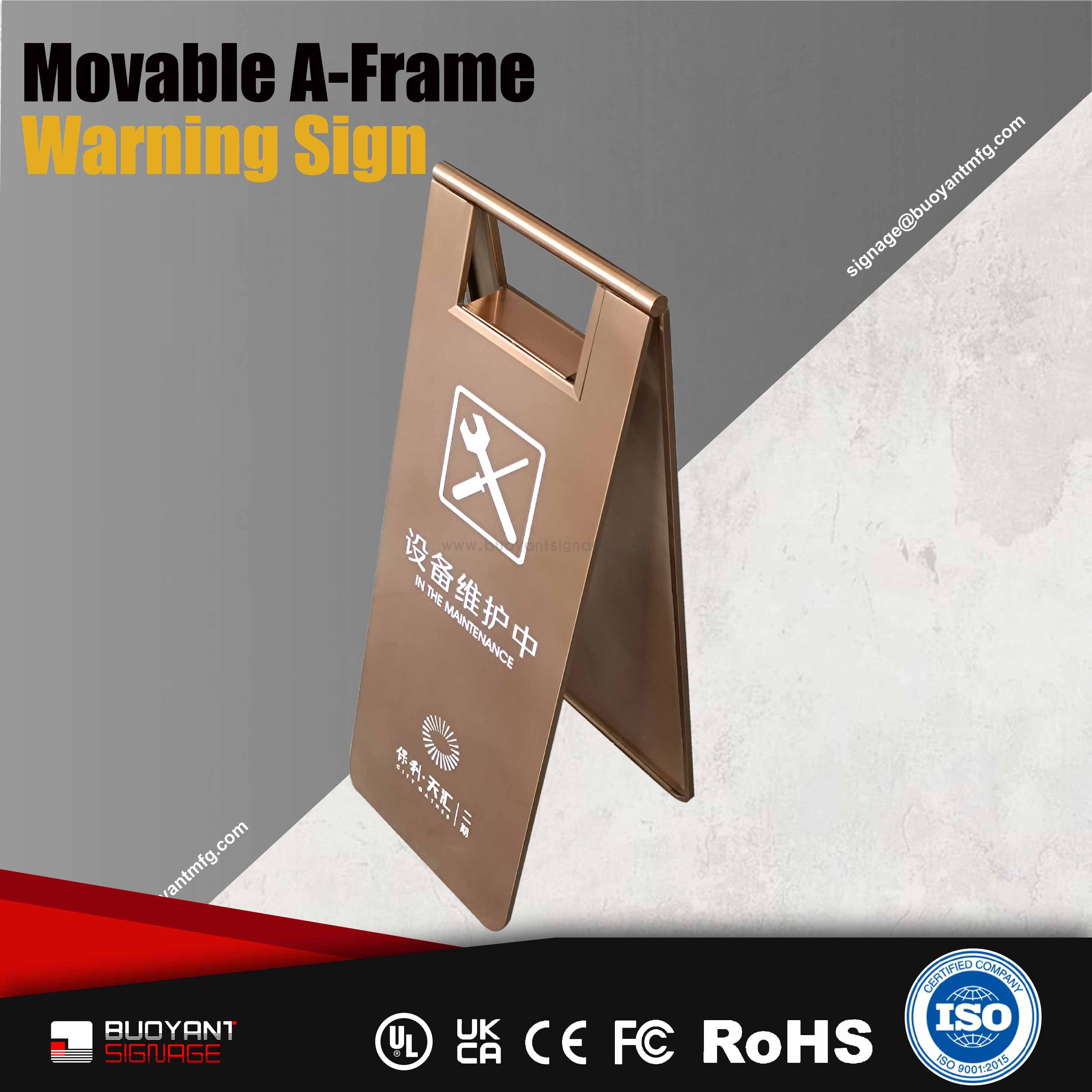 Portable Movable A-Frame Warning Sign(WS
