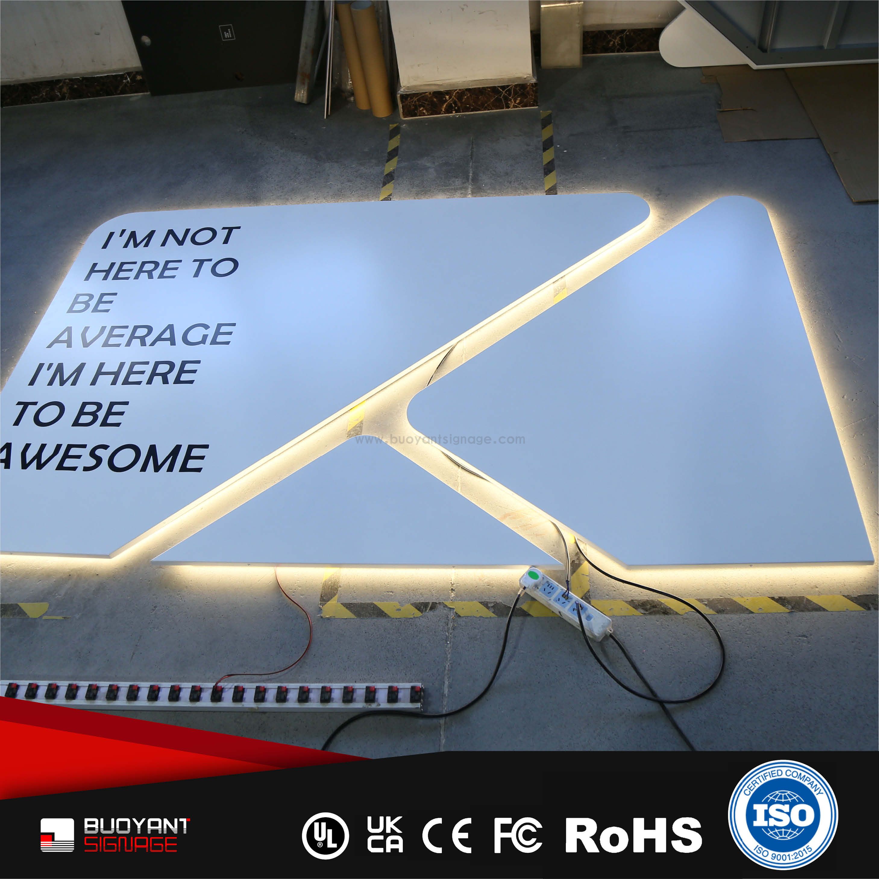 Professional Custom Brand Logo LED Backlit Signs with Backboard for Store Brand Upgrade（(A3DISB-B47w