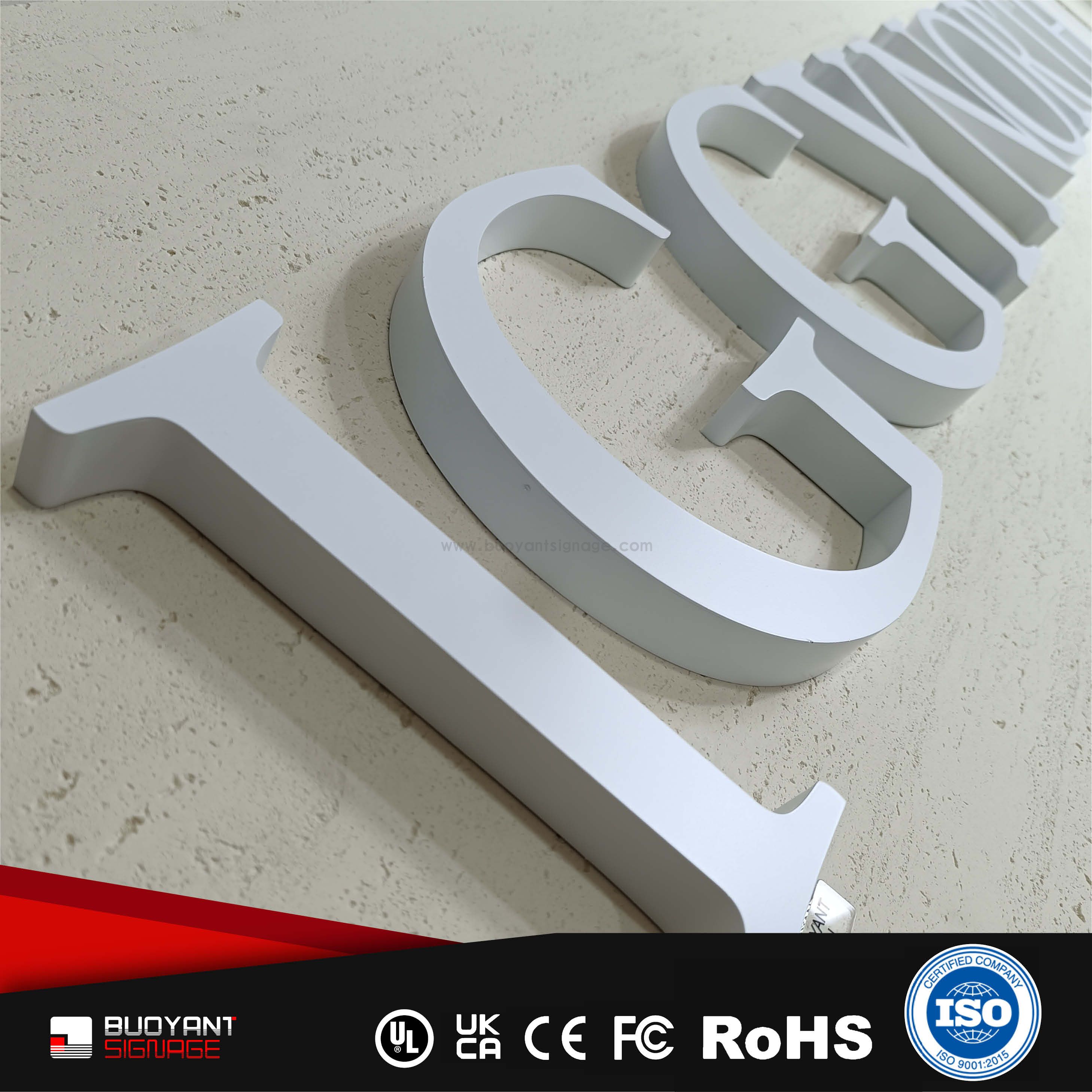 Professional Custom Letter Logo Non-Illuminated Hollow Signs for Brand Visual Upgrade（(A3DNIS-H60)）