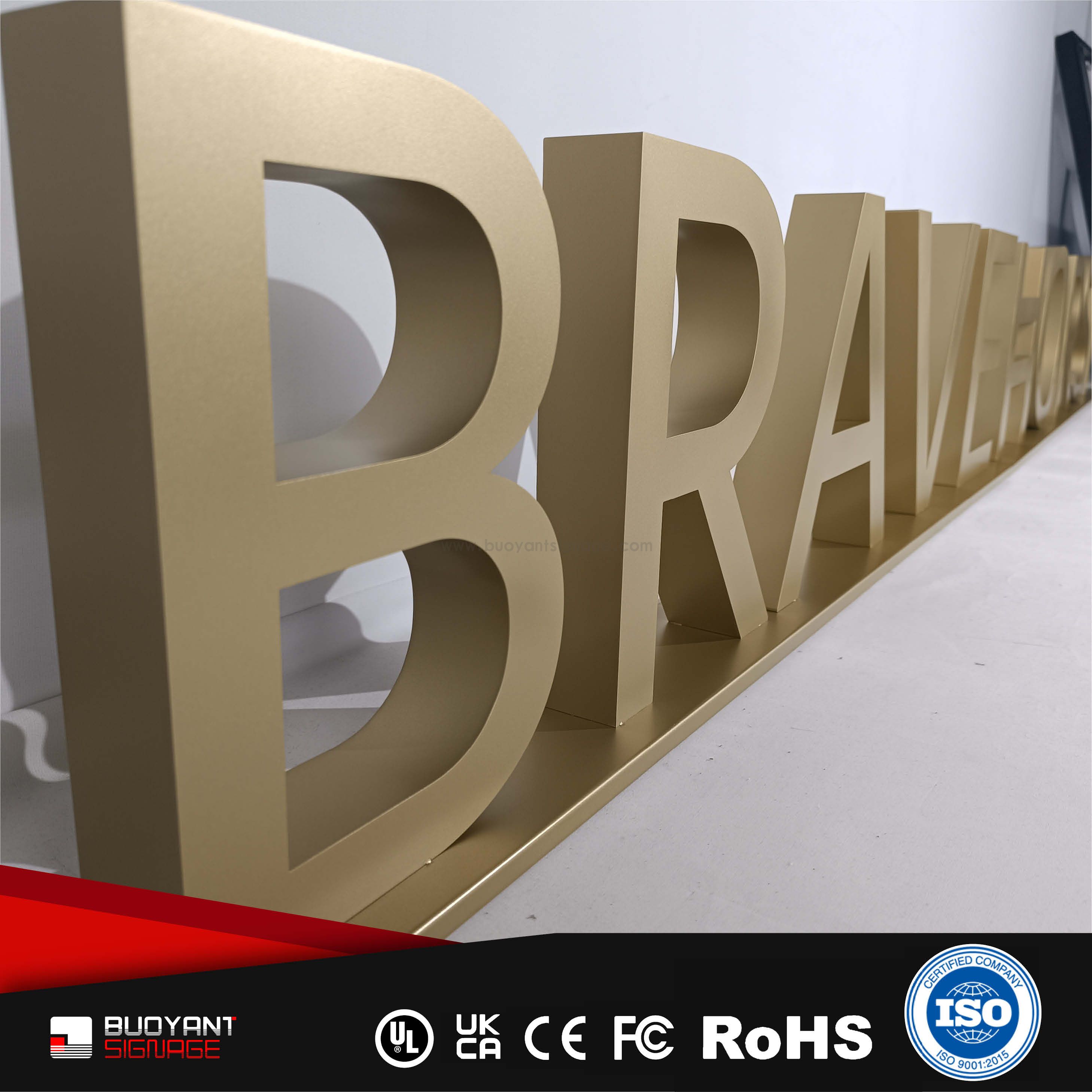 Professional Custom Brand Name Non-Illuminated Hollow Signs for Brand Visual Upgrade（(A3DNIS-H22)）