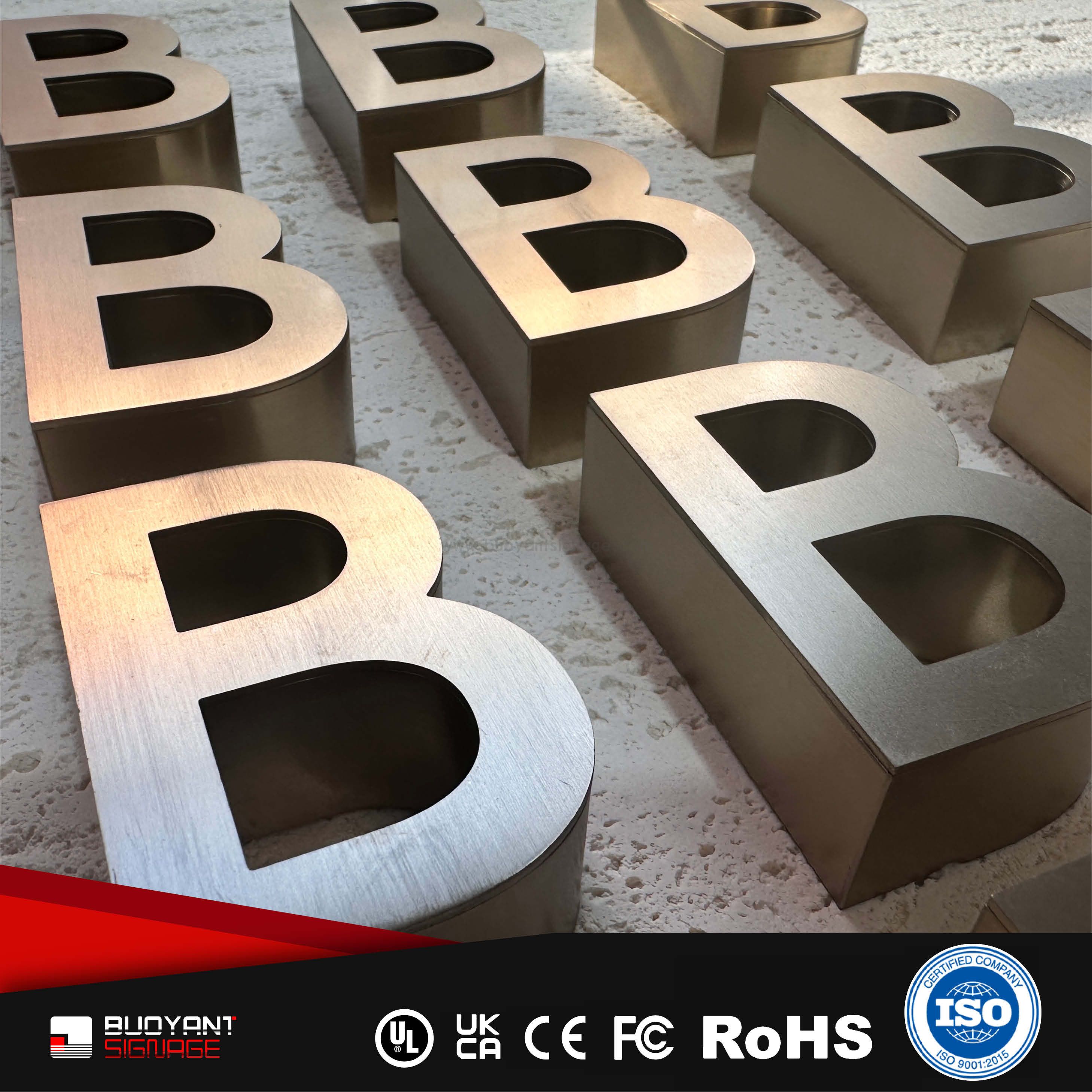 Professional Custom Multi-Letter Non-Illuminated Hollow Signs for Enterprise Image Upgrade（(A3DNIS-H