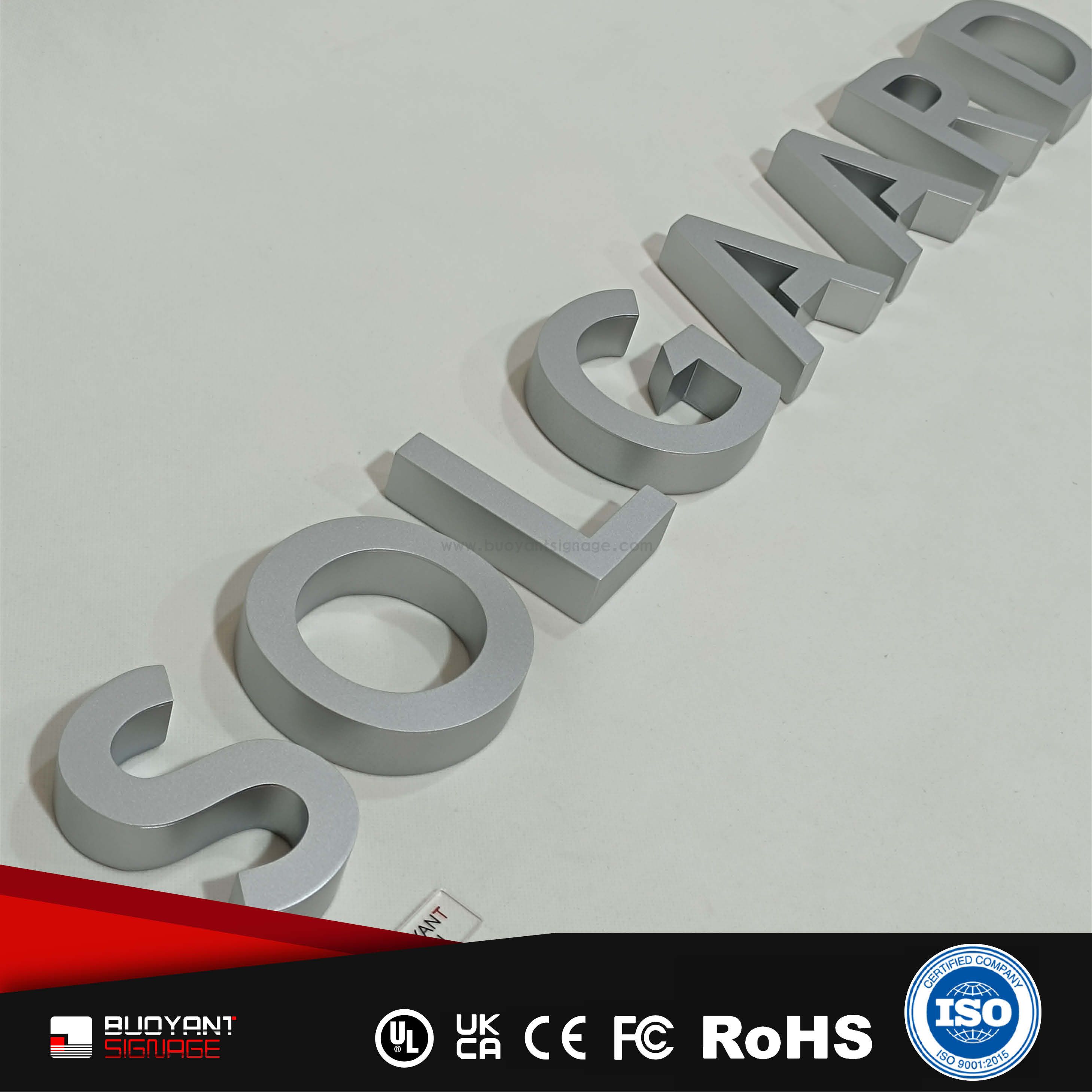 Professional Custom Metal Texture Non-Illuminated Hollow Signs for Enterprise Image Upgrade（(A3DNIS-