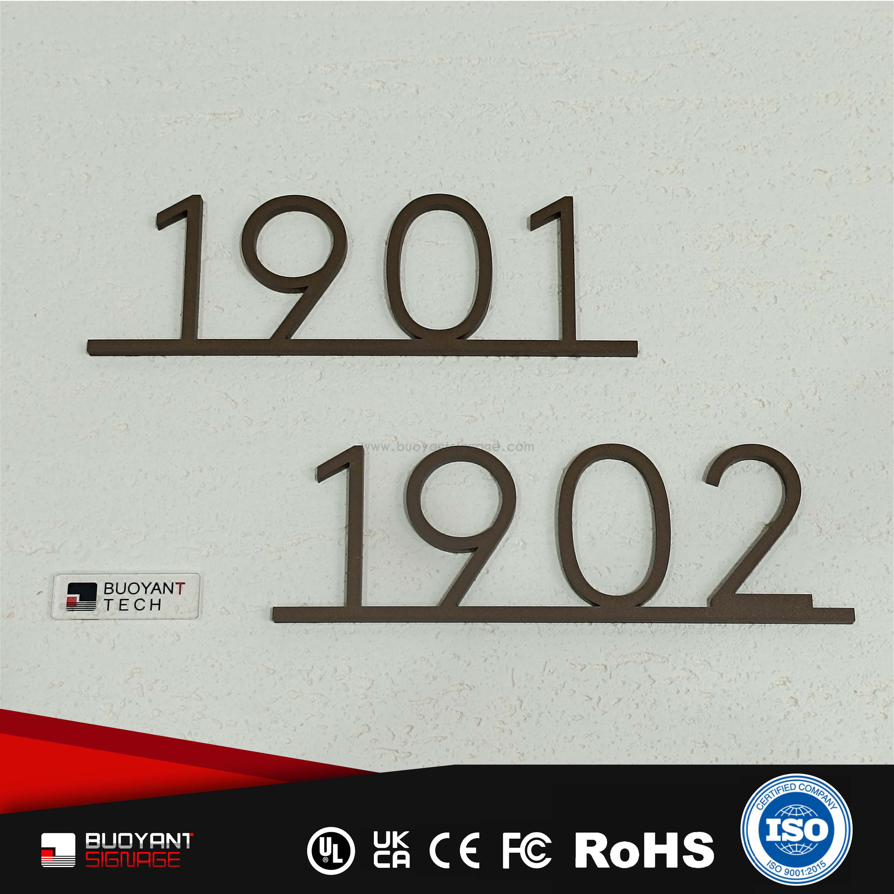 Professional Manufacture Brown Digital Room Signs for Hotel & Residence（ISRM-N17）