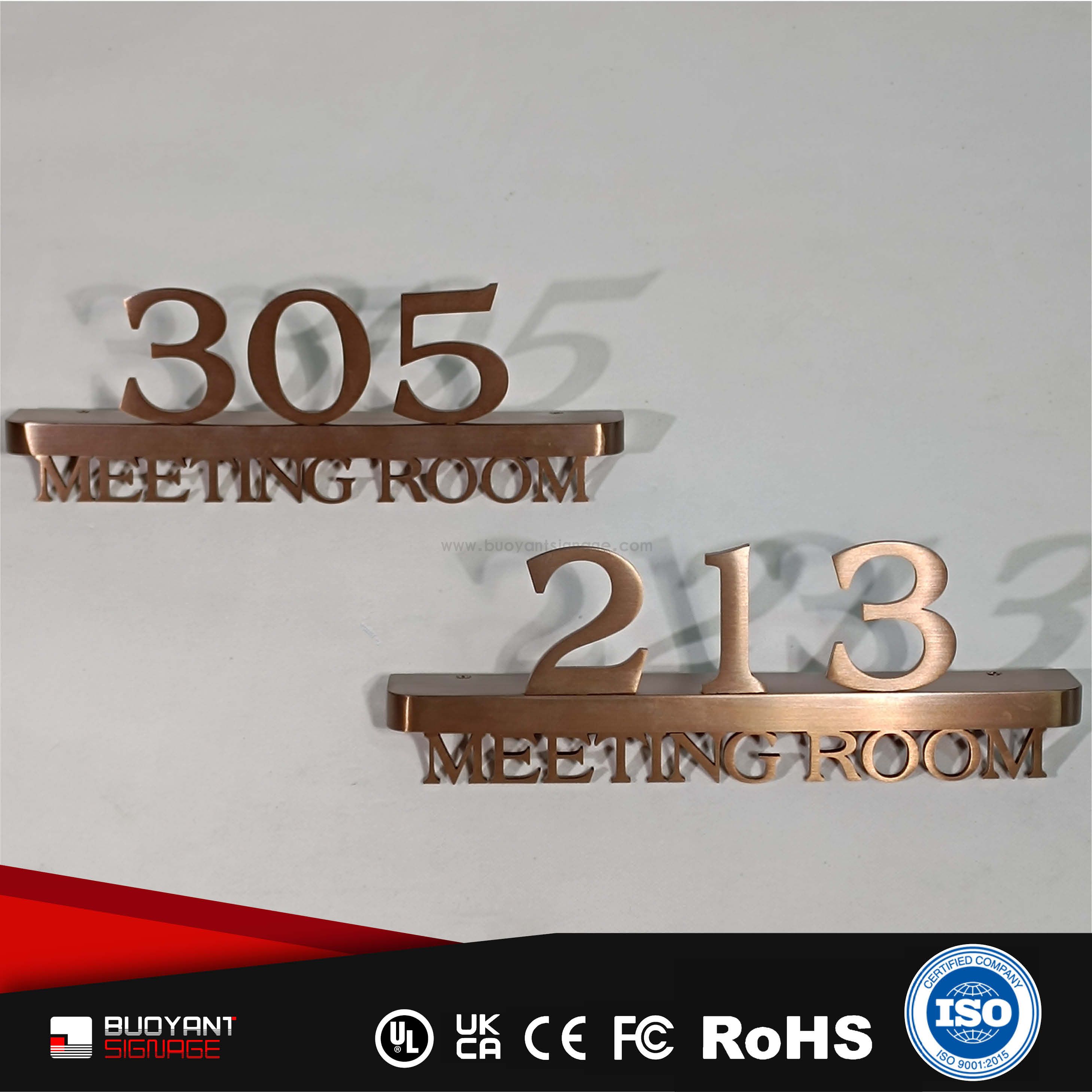 Professional Manufacture Antique Bronze Digital Room Signs for Hotel & Residence (Project Custom