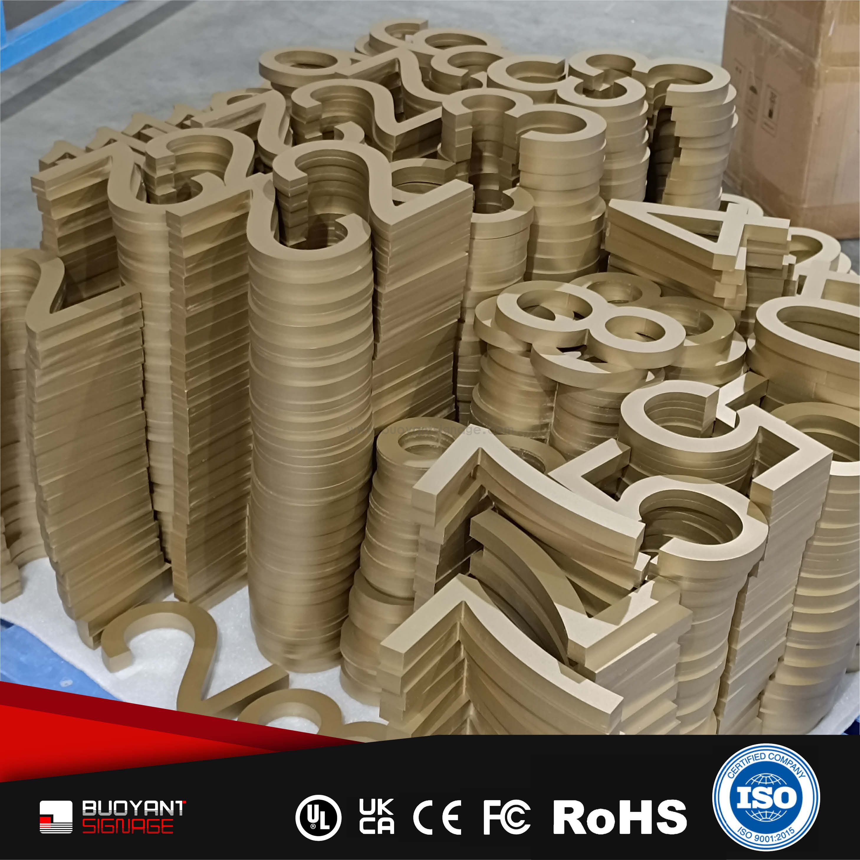 Professional Manufacture Gold Digital Room Signs for Hotel & Residence (Custom)（ISRM-N34）