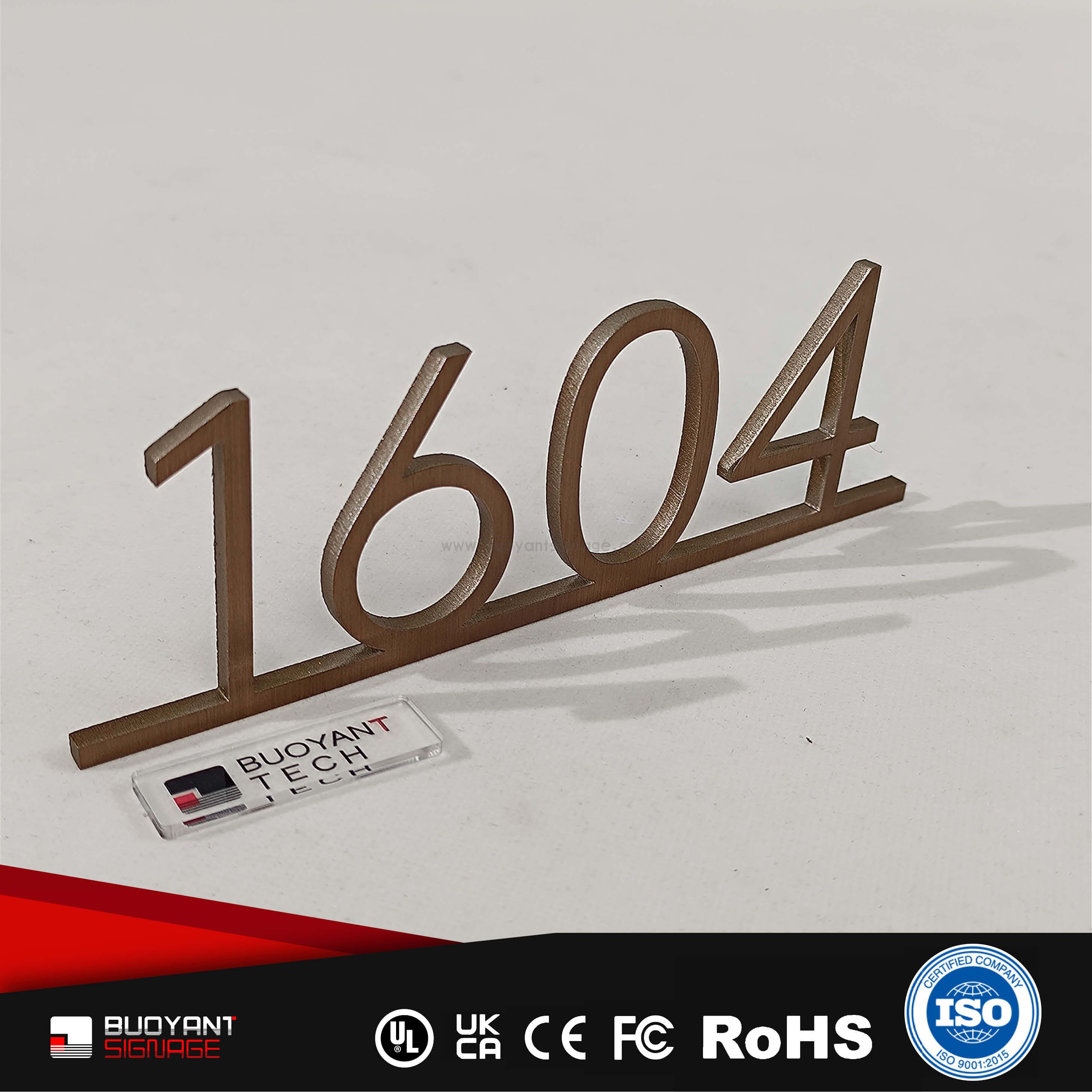  Gold Digital Room Signs for Hotel & Residence (Custom)（ISRM-N05）