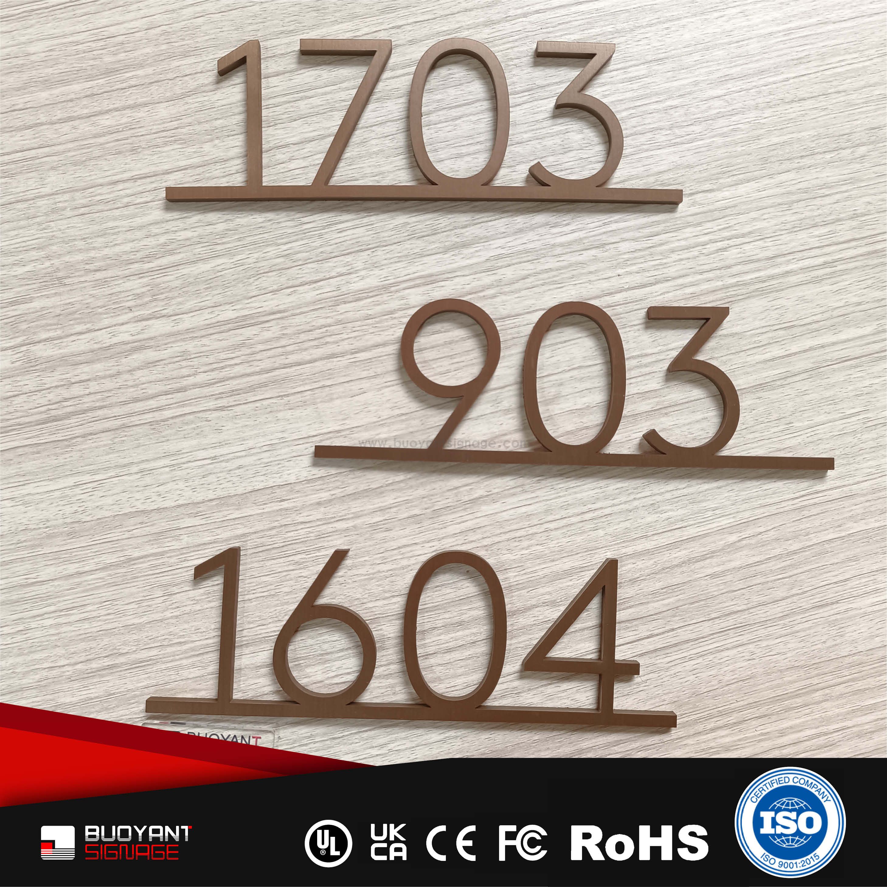  Gold Digital Room Signs for Hotel & Residence (Custom)（ISRM-N06）