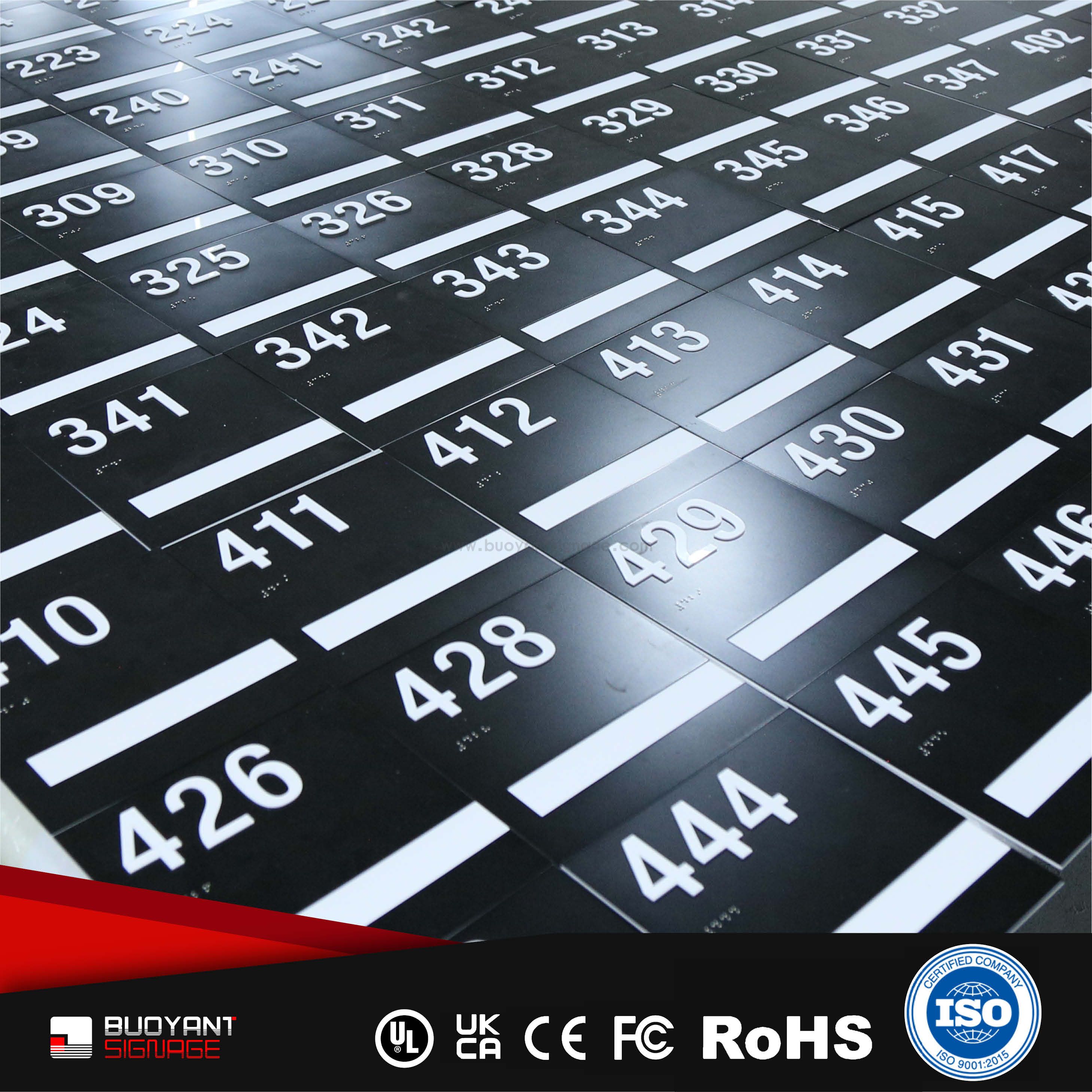 Bulk Custom Black Metal Room Number Plat