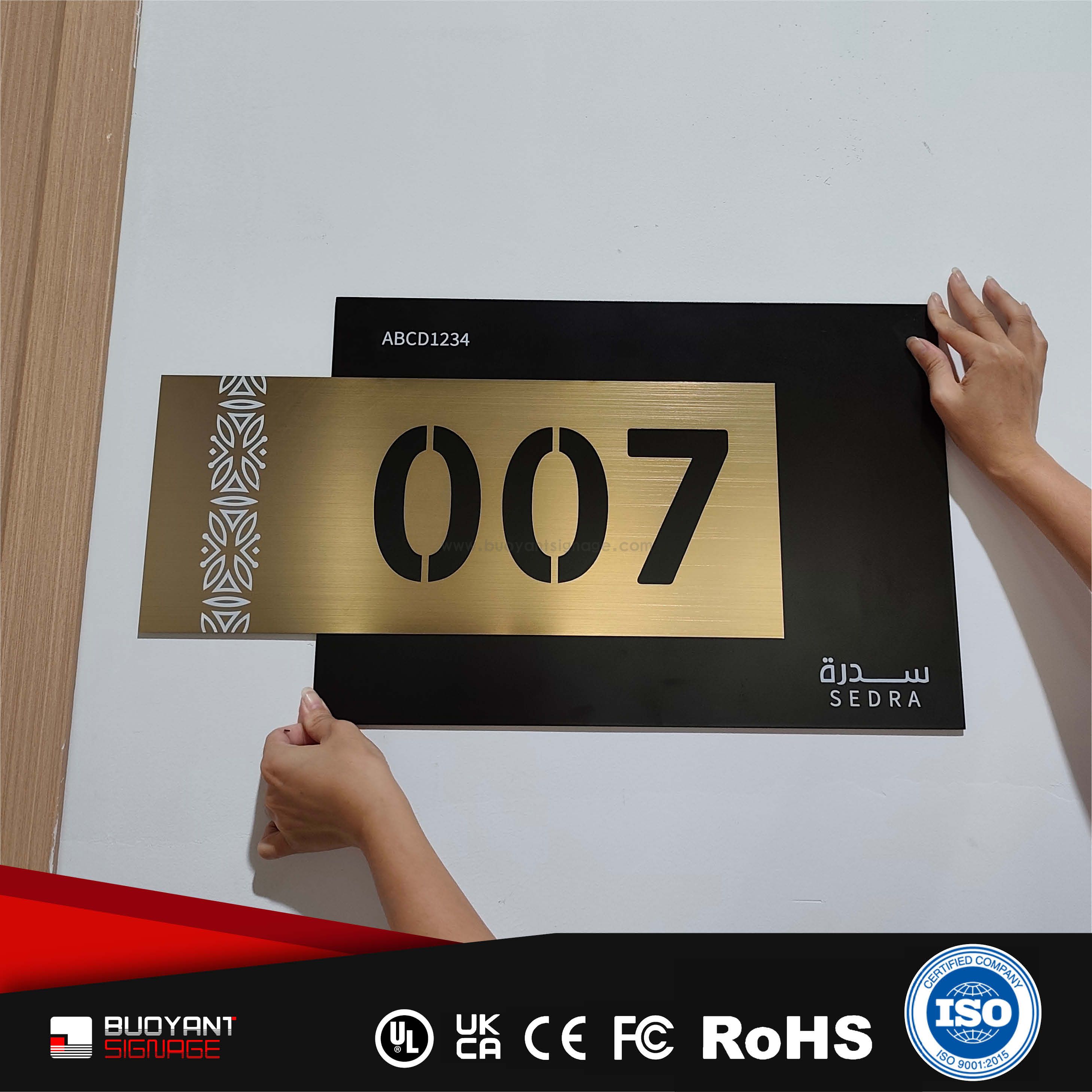 High-End Gold Accent Room Number Plates 