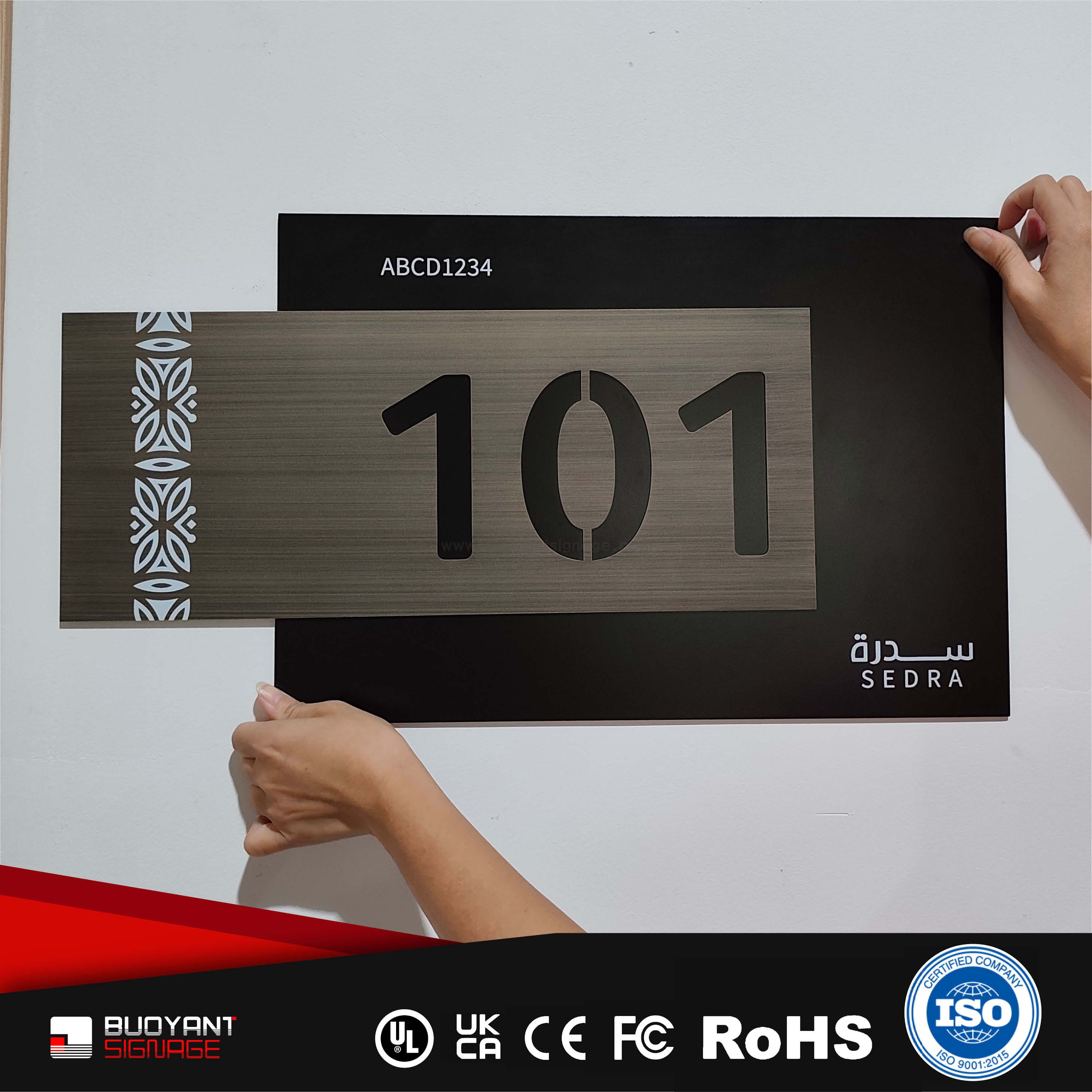 High-End 3D Texture Room Number Signs (H