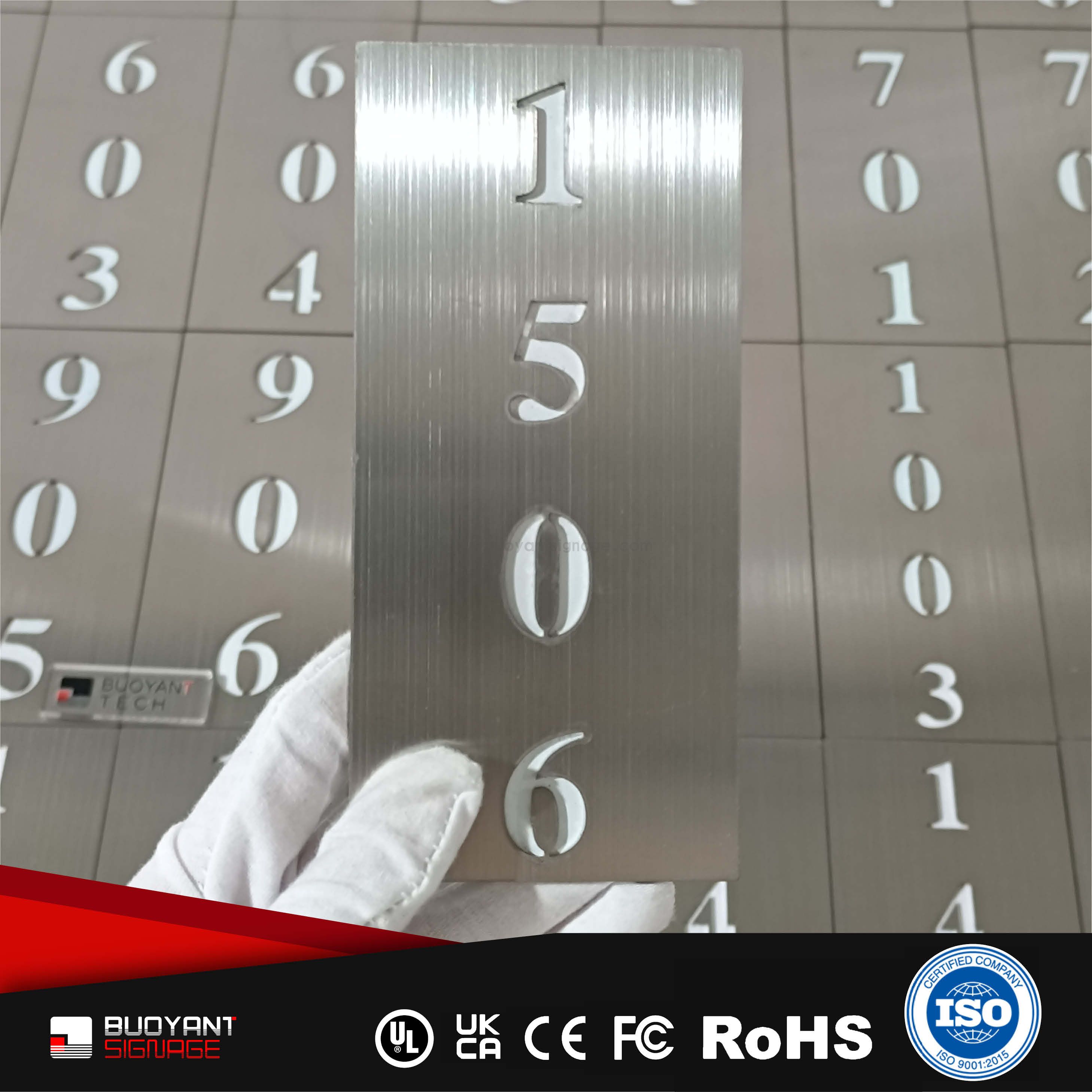 Brushed Stainless Steel Room Number Plat