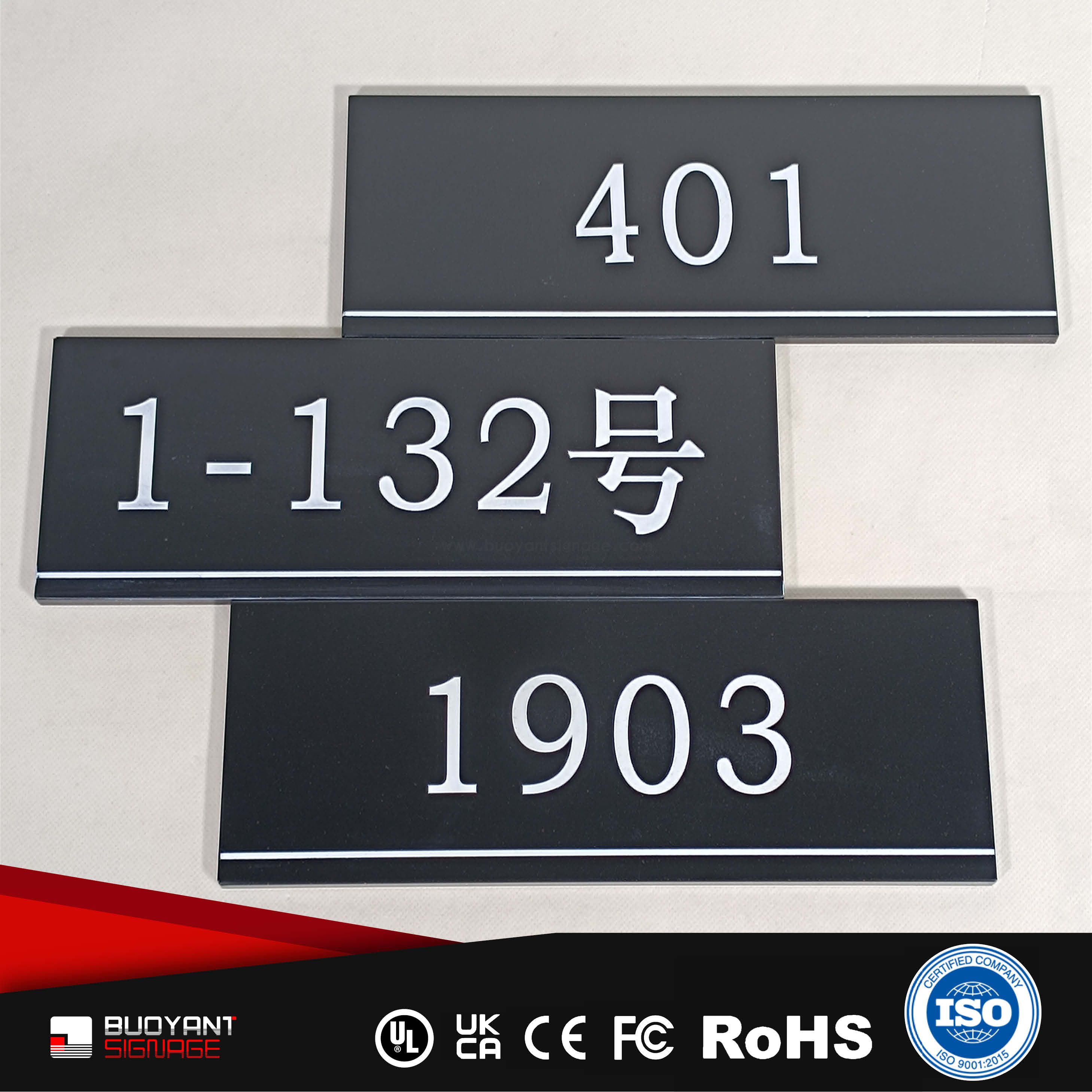 High-End Black & Gold Room Number Pl