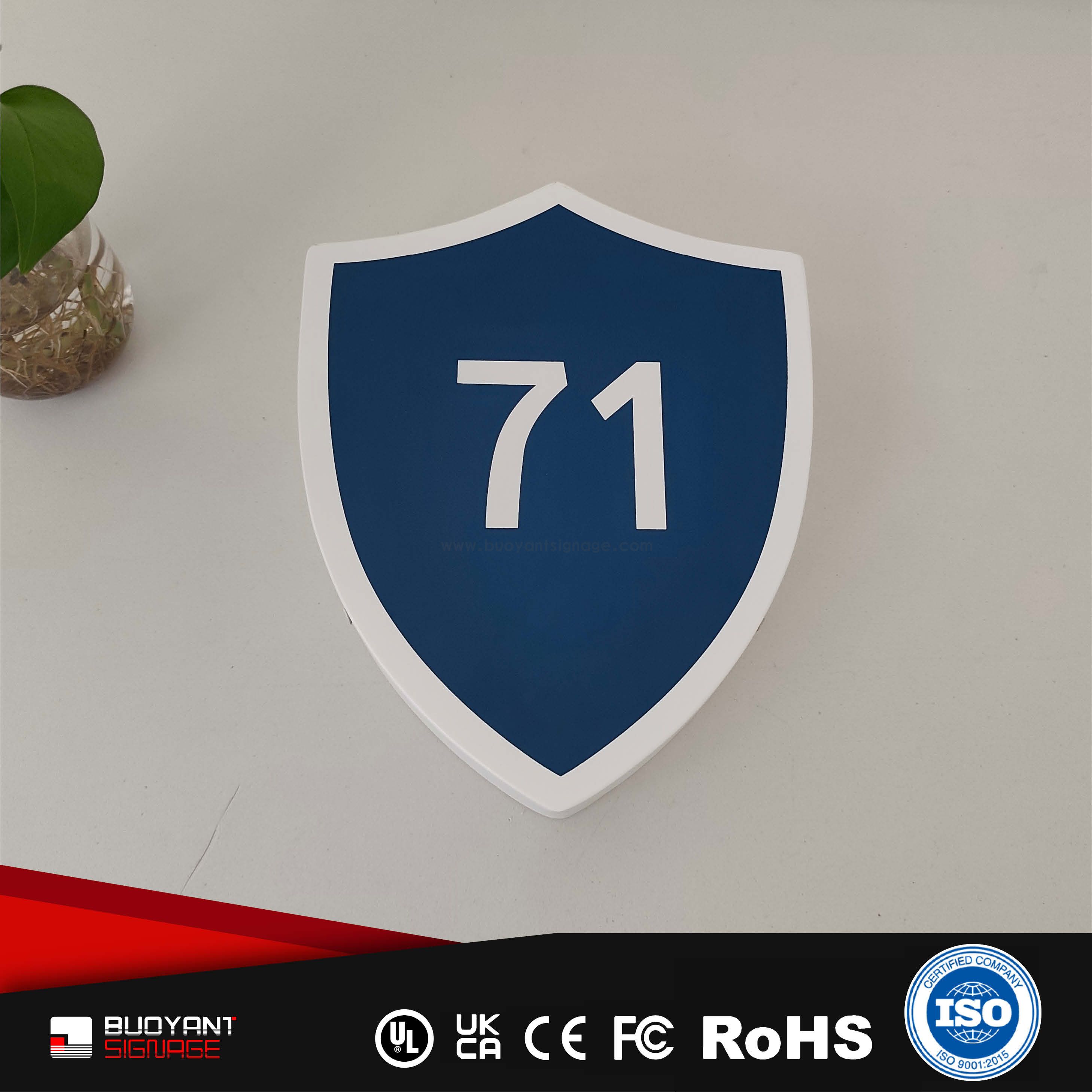  Shield-Shaped Room Number Plates (Hotel/Residence Custom to Fit Brand Requirements)（ISRM-RP42）