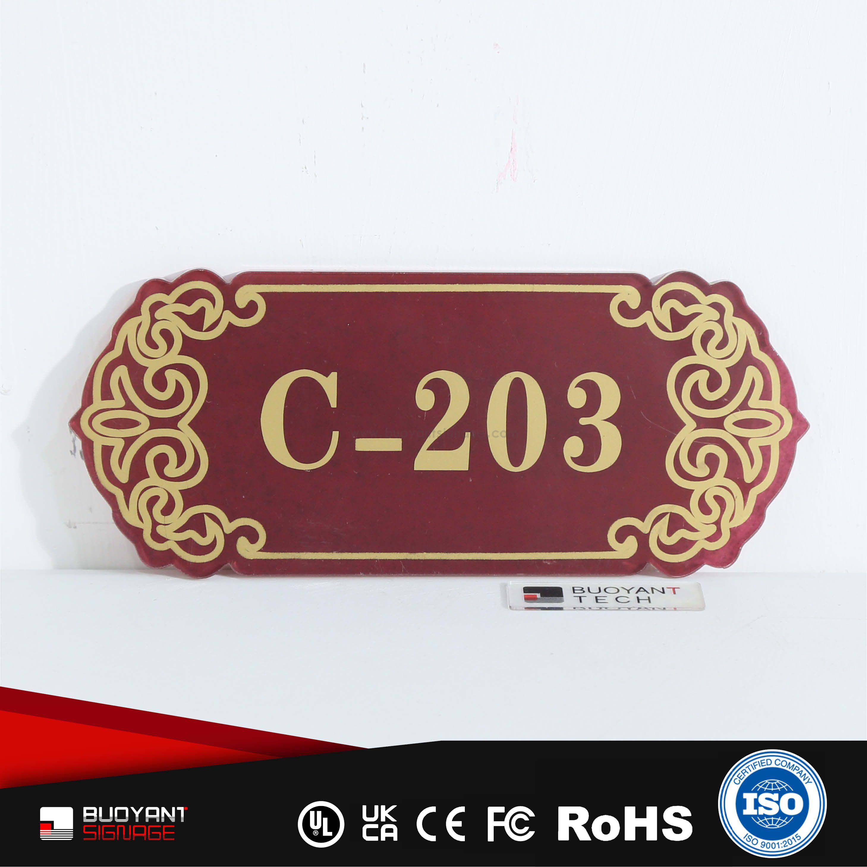Artistic Shape Room Number Plates (Hotel/Residence Bulk Project Customization Service)（ISRM-RP05）