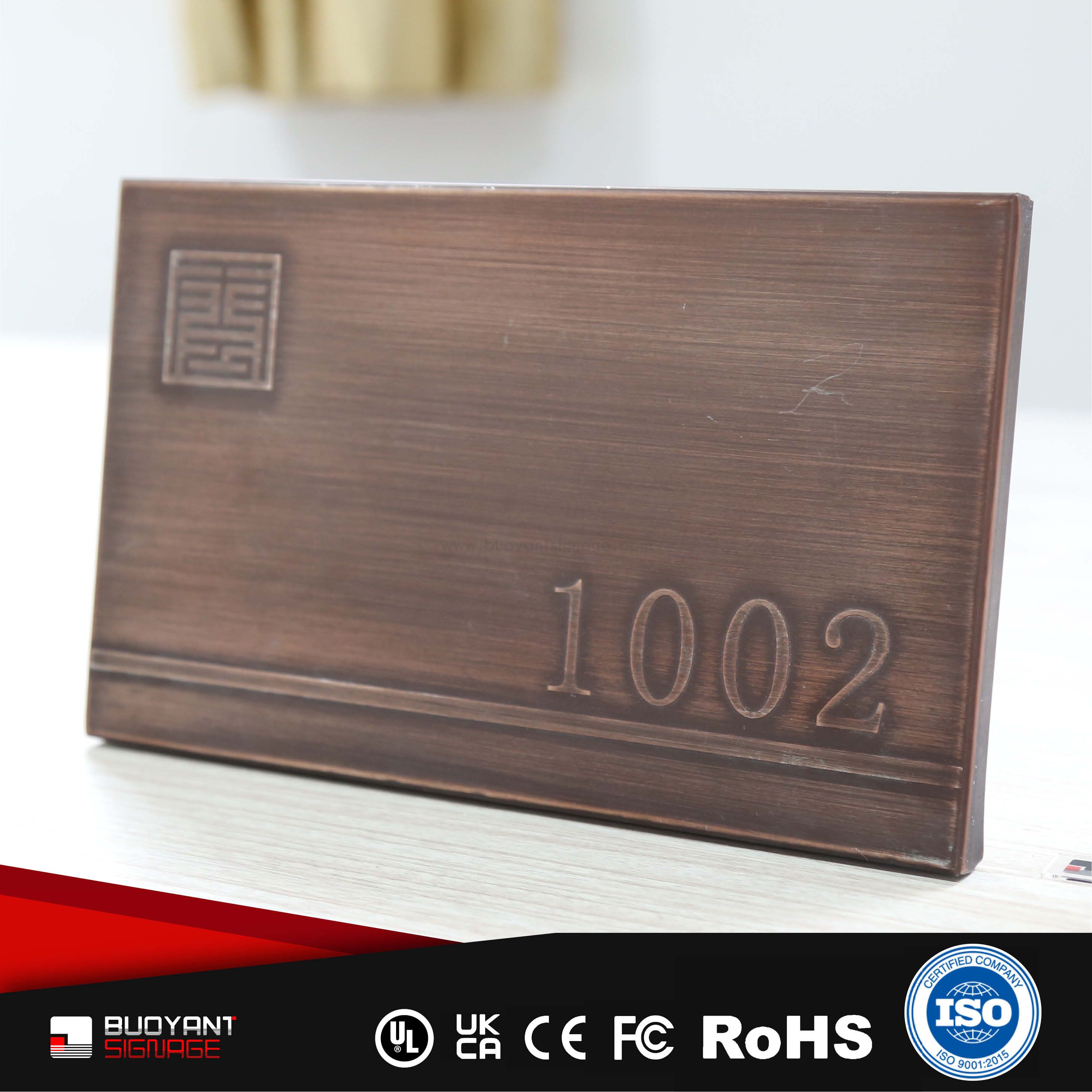 Wood-Like Texture Identification Plates (Hotel/Residence Bulk Project Customization Service)（ISRM-RP