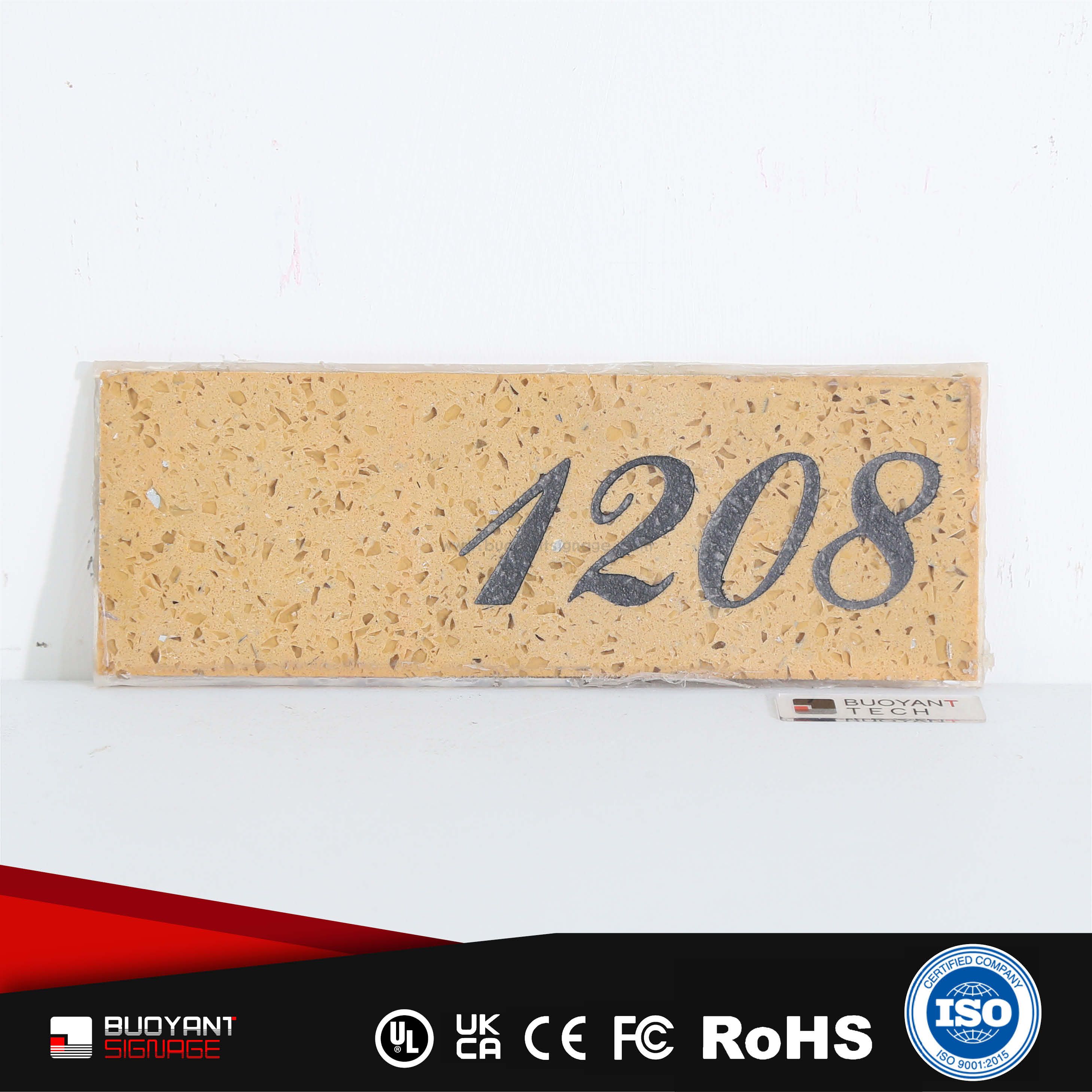 Custom Stone Texture Stainless Steel Room Number Plates (Hotel/Residence Bulk Project Custom)（ISRM-R