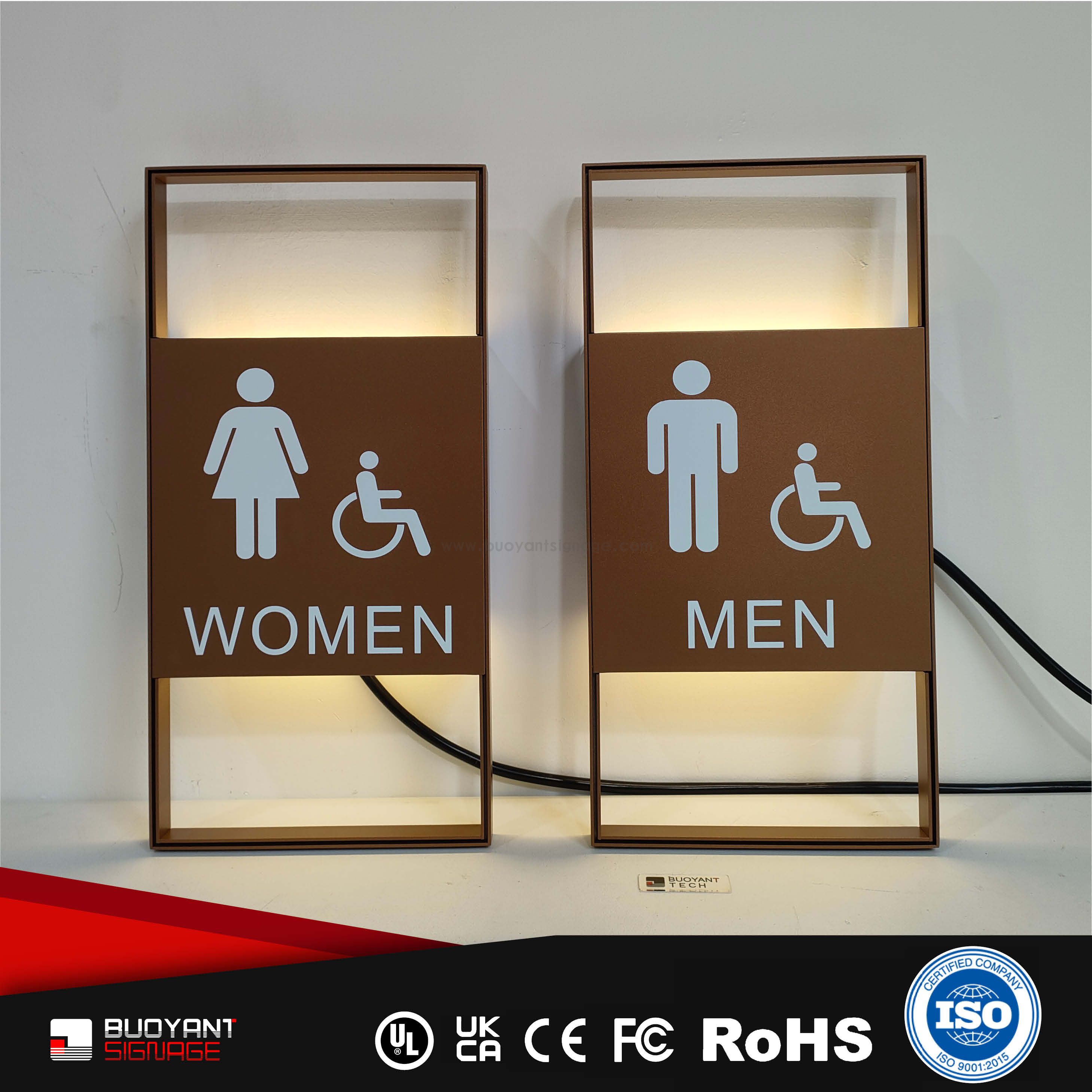 Illuminated Restroom Identification Signs (Hotel Project Bulk)（ISRM-I04）