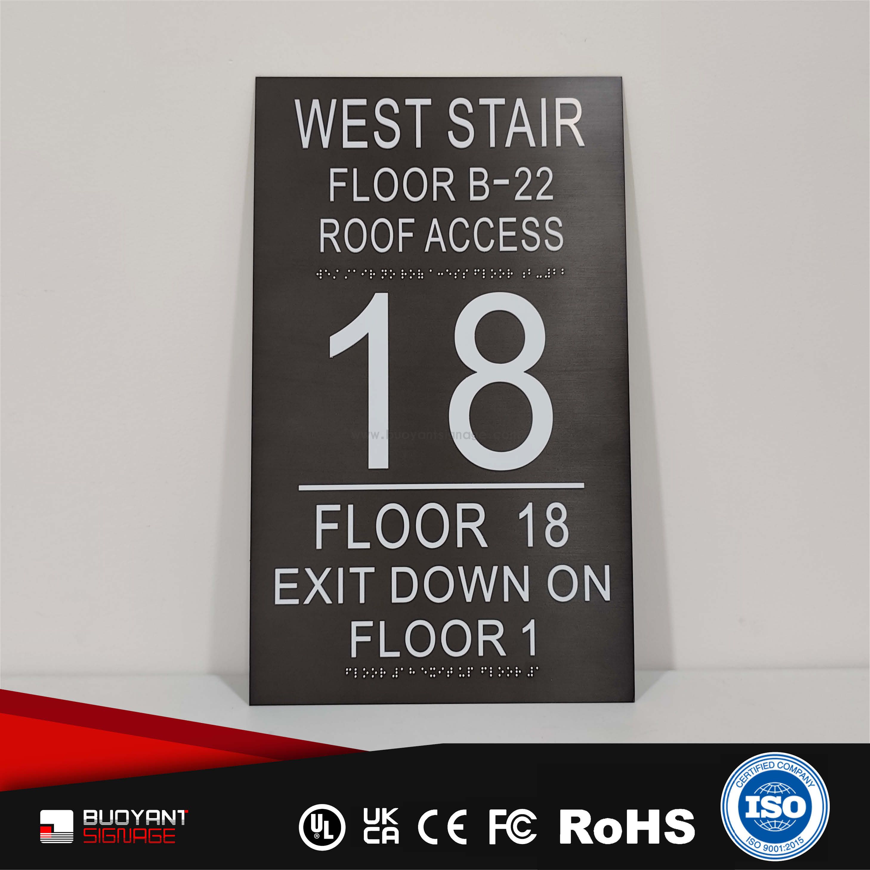 Minimalist Black Metal Floor Number Plate（ISFG-FNP01）