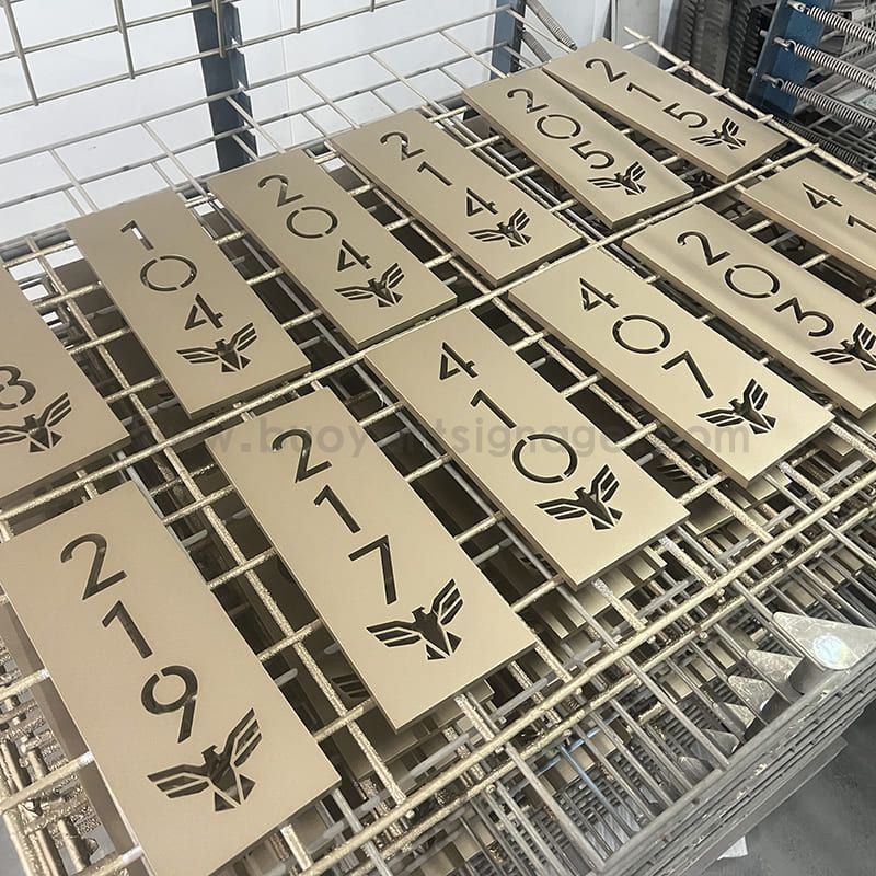 1,000 Sets of Custom Champagne Gold Door Plates Delivered for Hotel Project