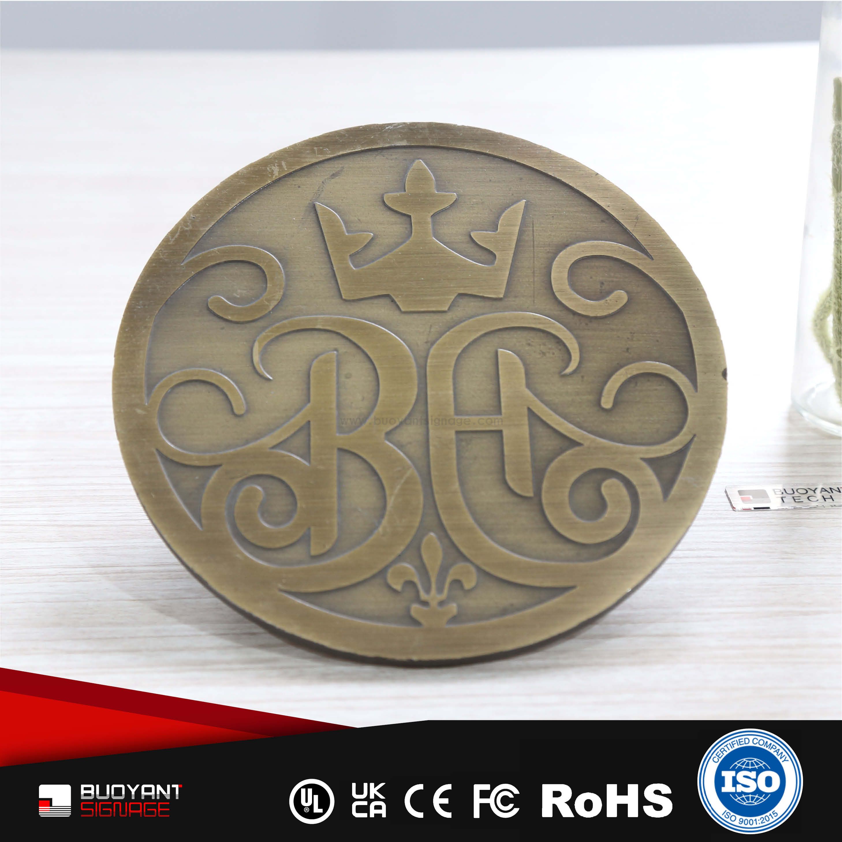 Carved Copper Badge Room Number Plates (High-End Hotel Project Custom)（ISRM-RT16）