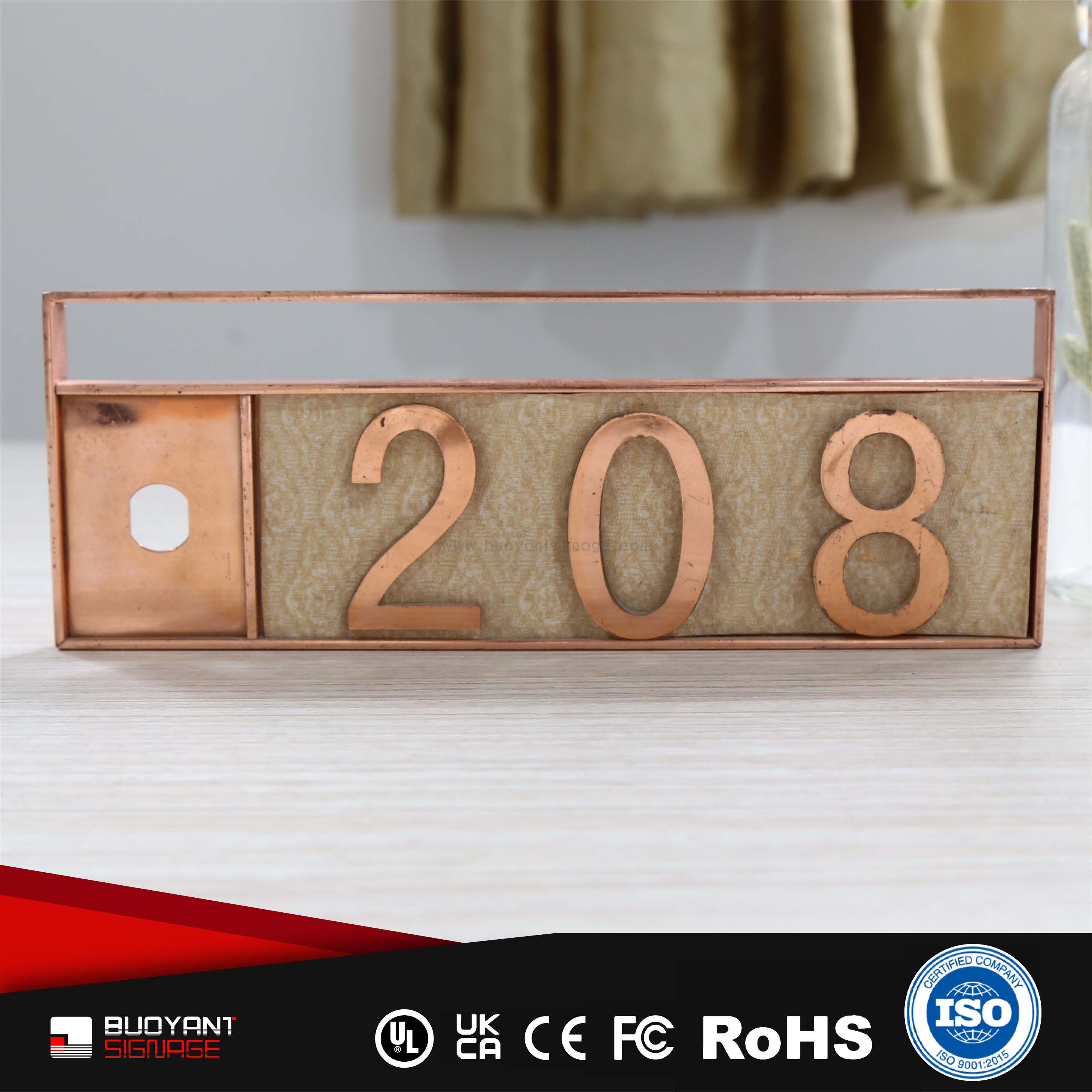 Gold Vintage Room Number Plates (High-End Commercial Project Custom)（ISRM-RT13）