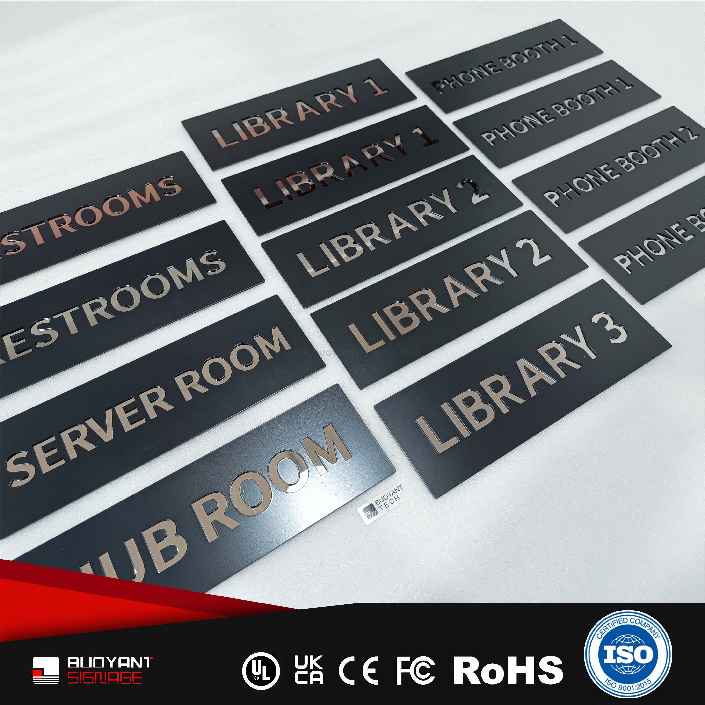 Minimalist Black Metal Office Identification Signs（ISOFM-MM28）