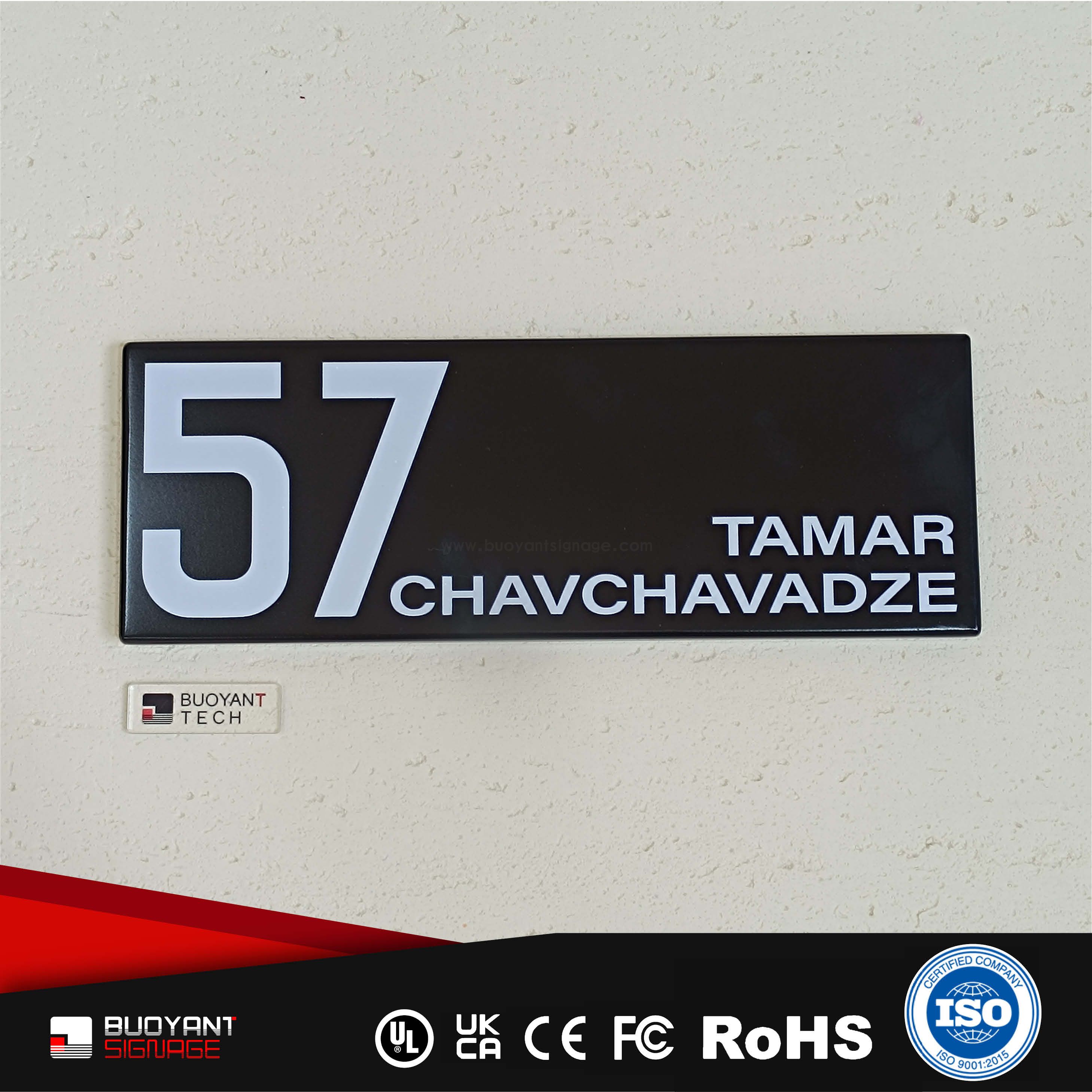 Minimalist Black Metal Office Identification Signs（ISOFM-MM29）