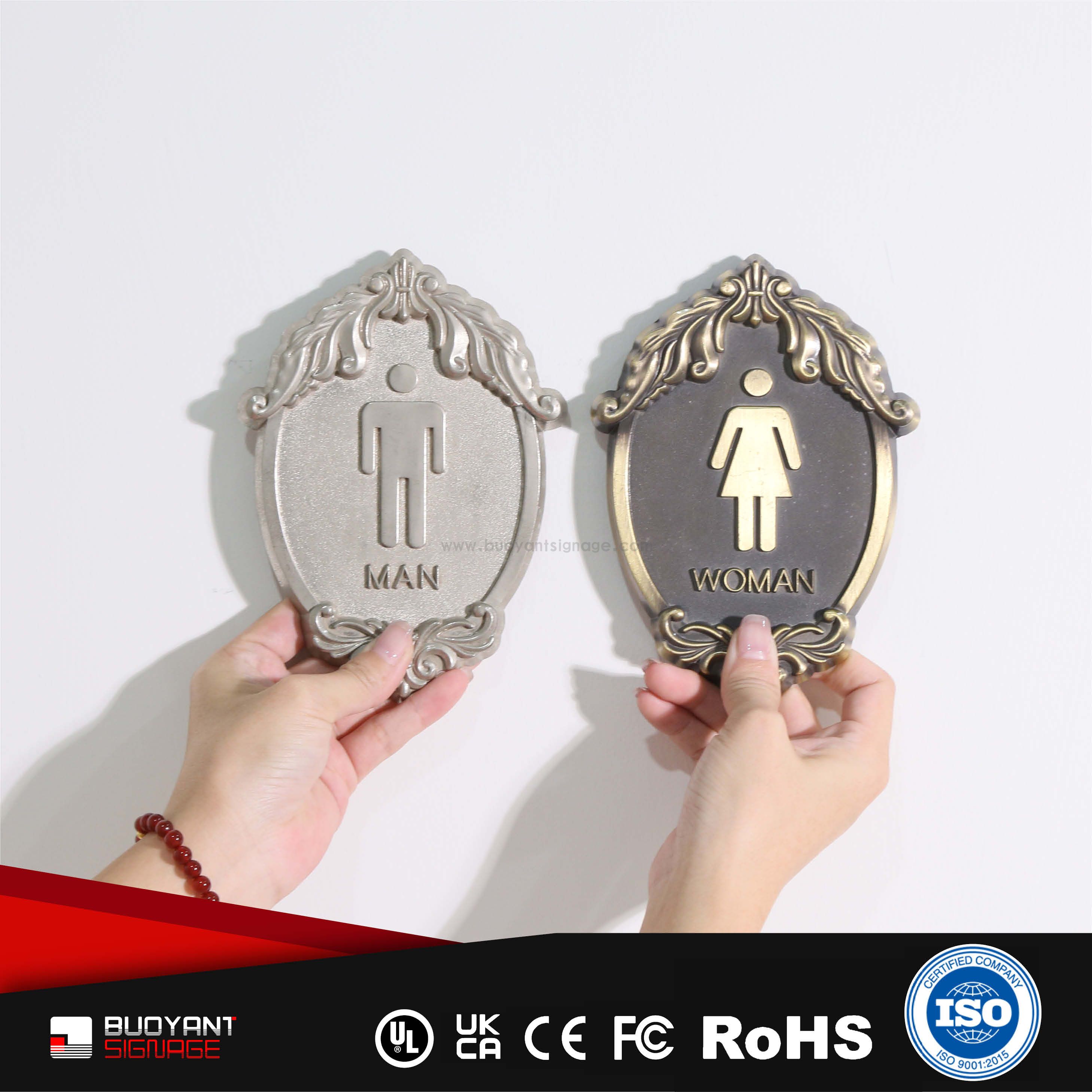 Manufacture Metal Office Restroom Signs（ISOFM-MM12）