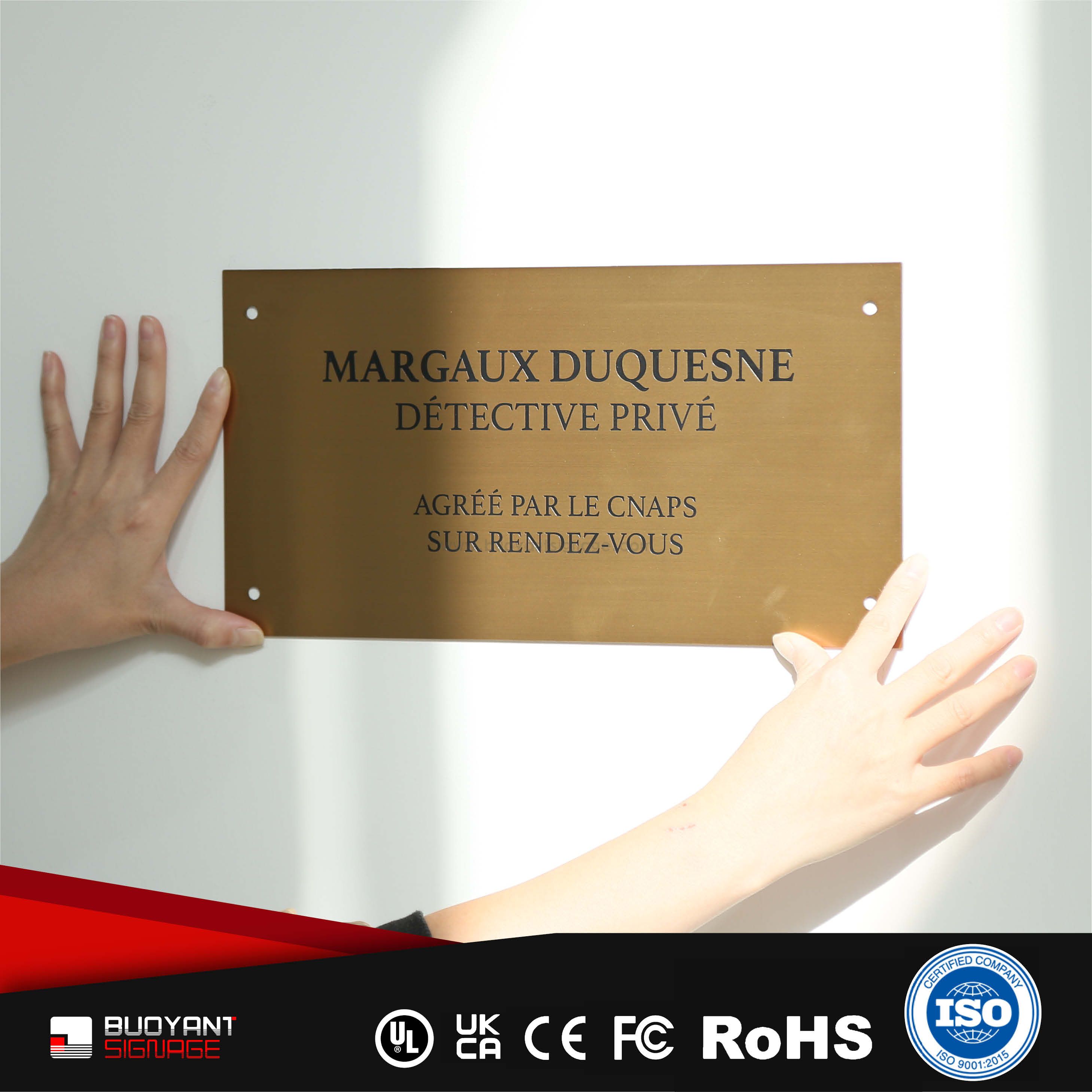 Brass Metal Office Identification Signs（ISOFM-MM35）