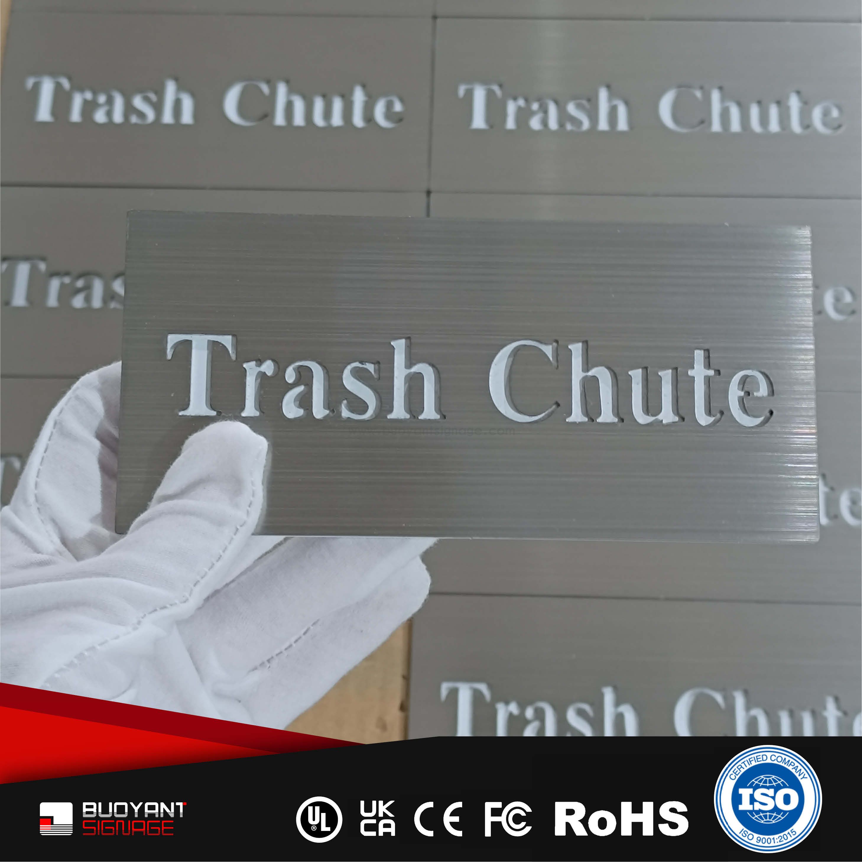 Brushed Stainless Steel Etched Office Identification Signs（ISOFM-MM32）