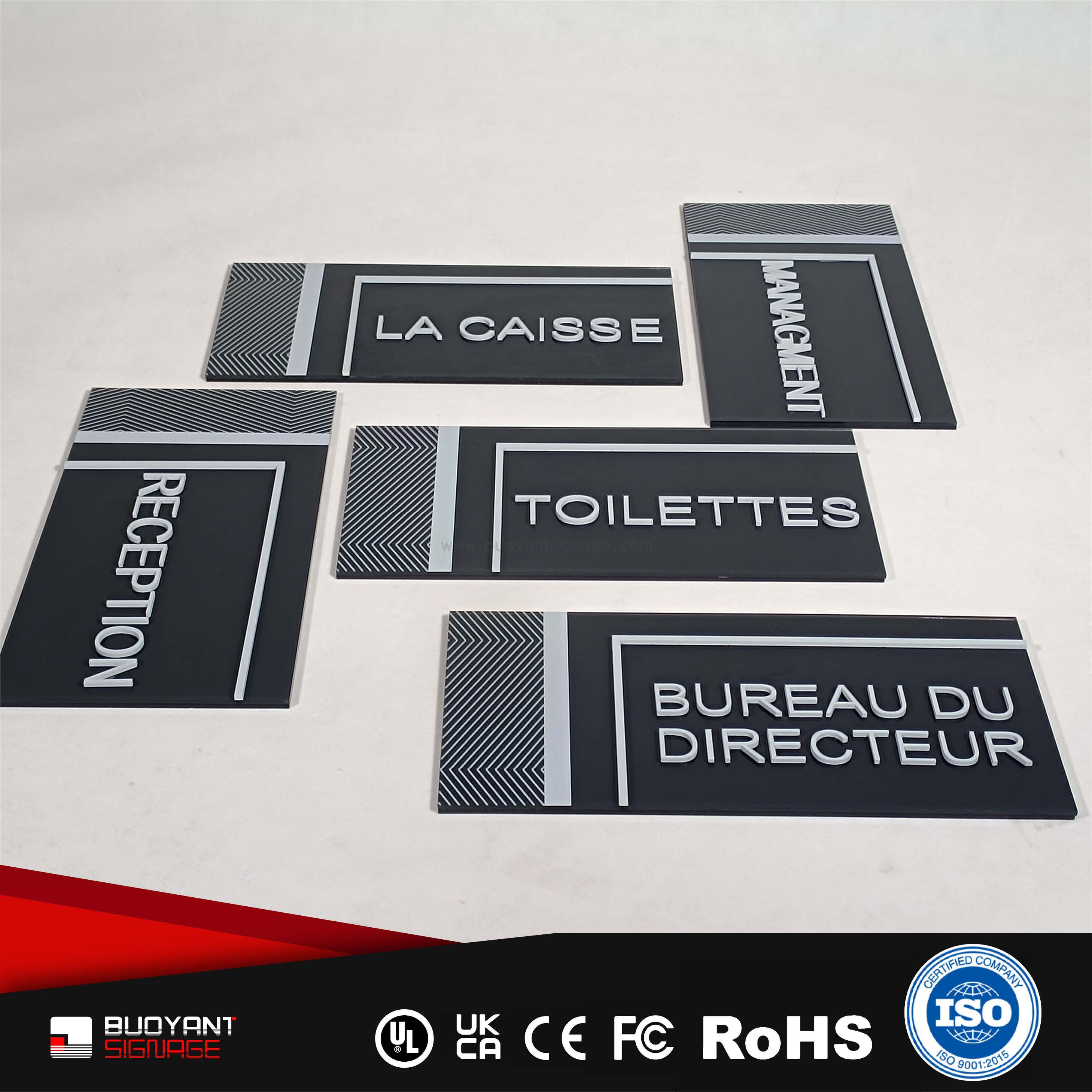 Minimalist Black Metal Office Identification Signs（ISOFM-MM27）