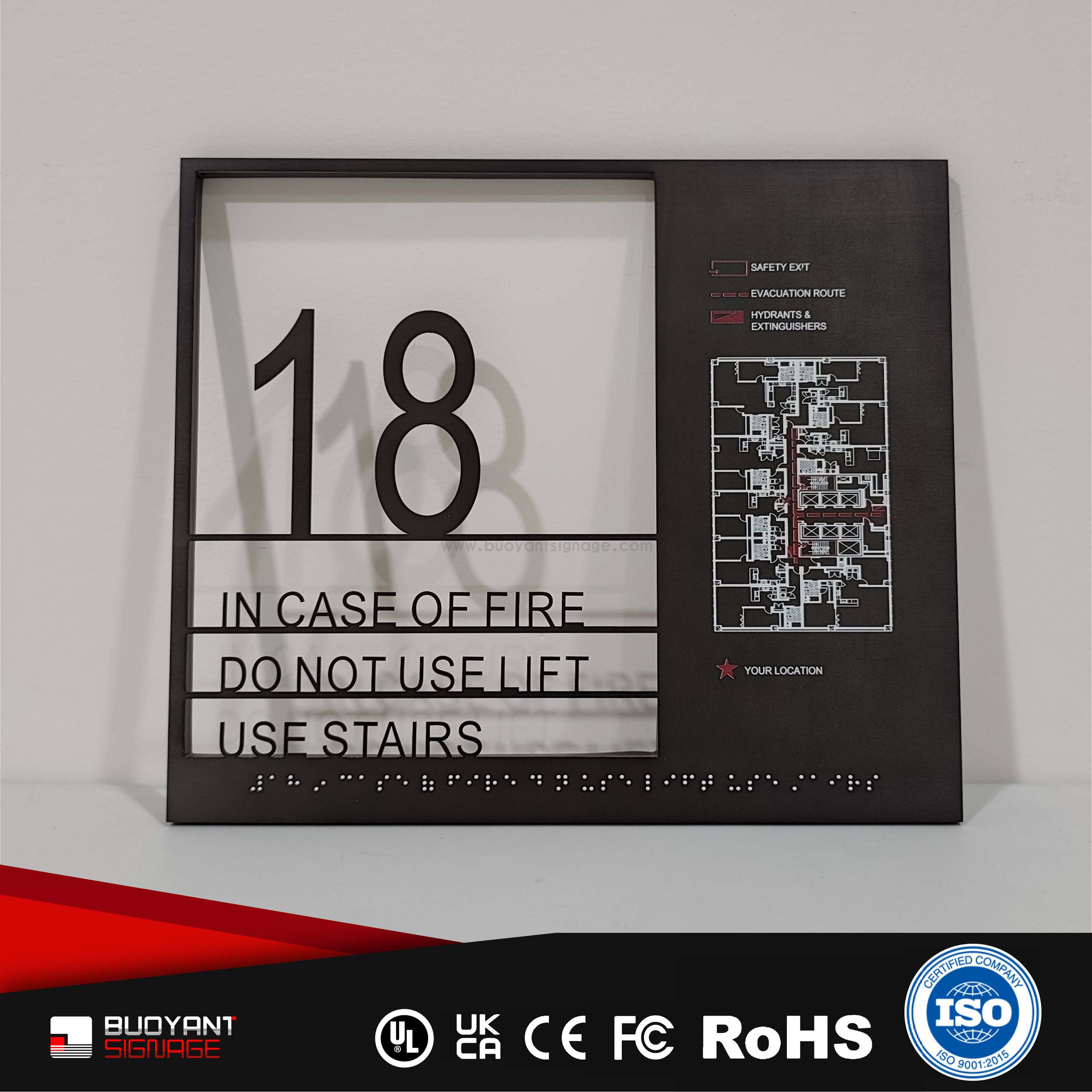 ADA Office 18th Floor Identification Plate（ADA-S13）