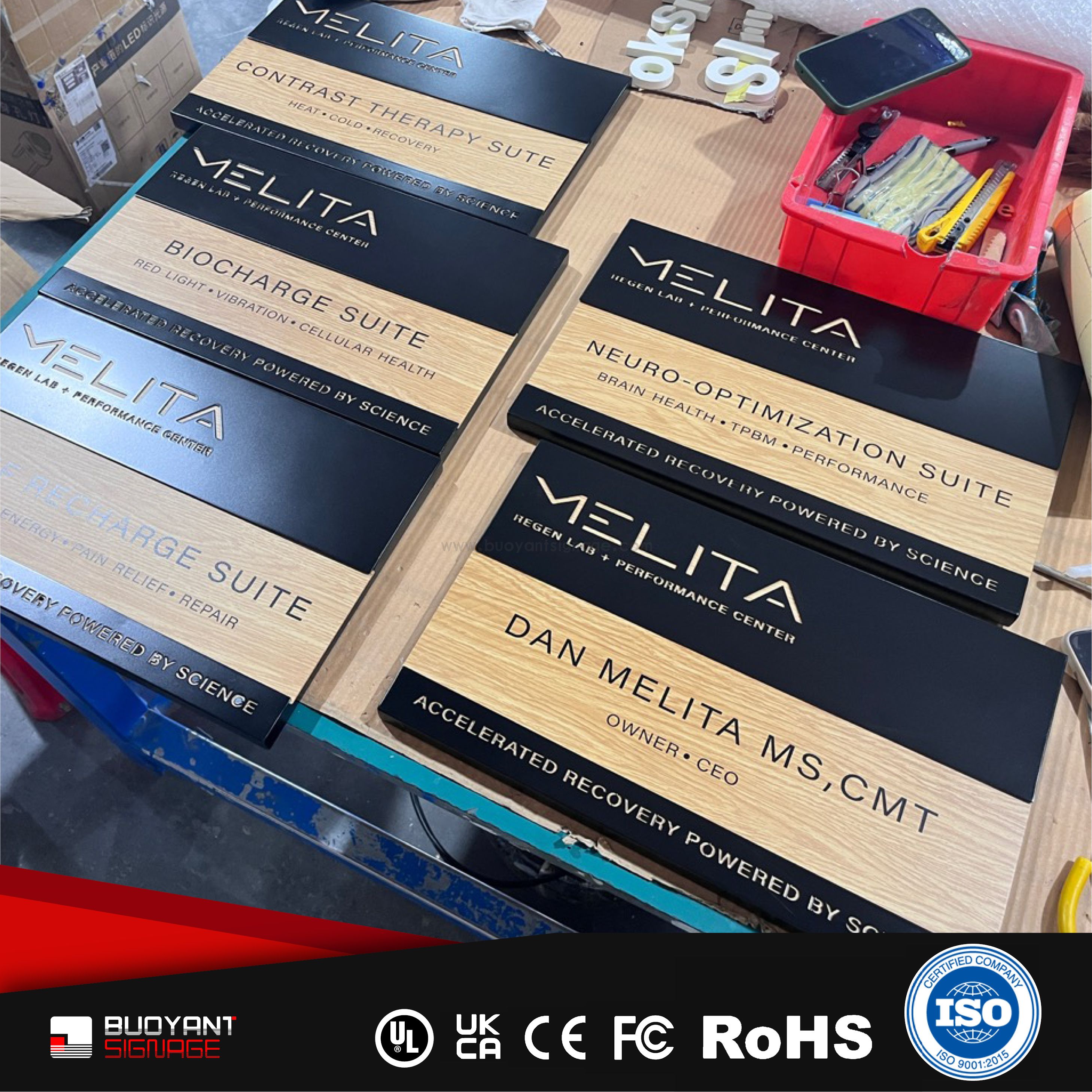 Minimalist black office signage（ISOFM-WM