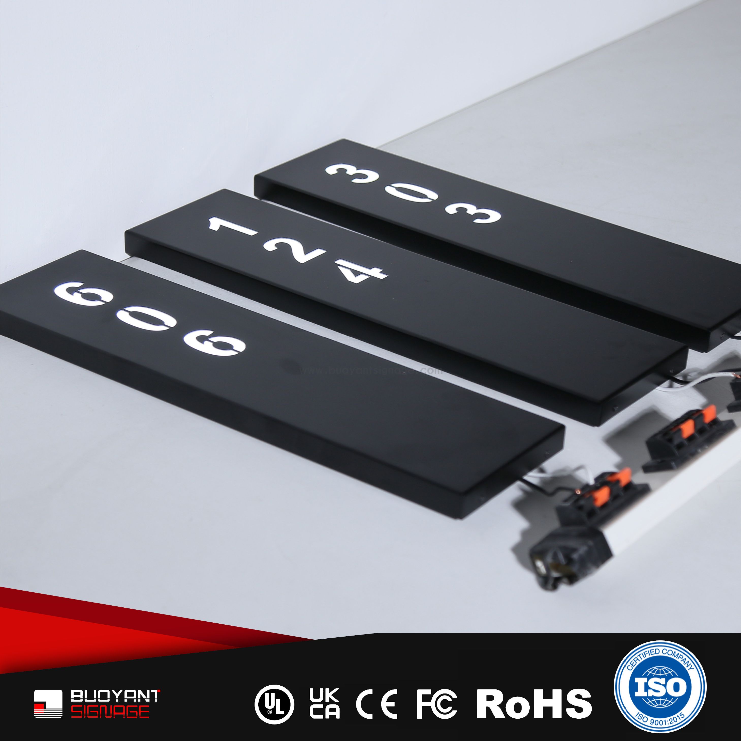 High-Quality LED Room Number Plates (Off