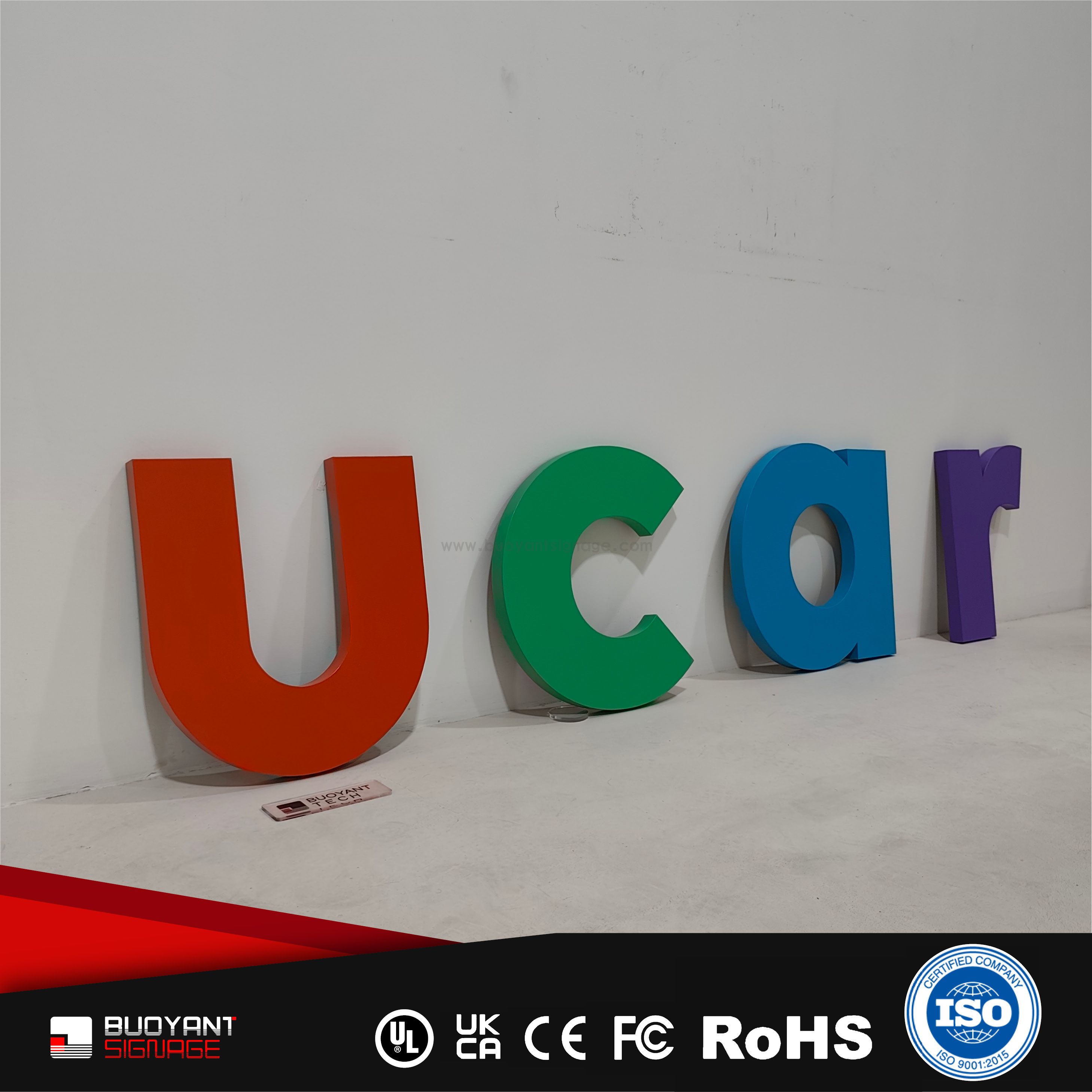 Professional custom colored subtitles with non-illuminated hollow letters to help upgrade brand visu