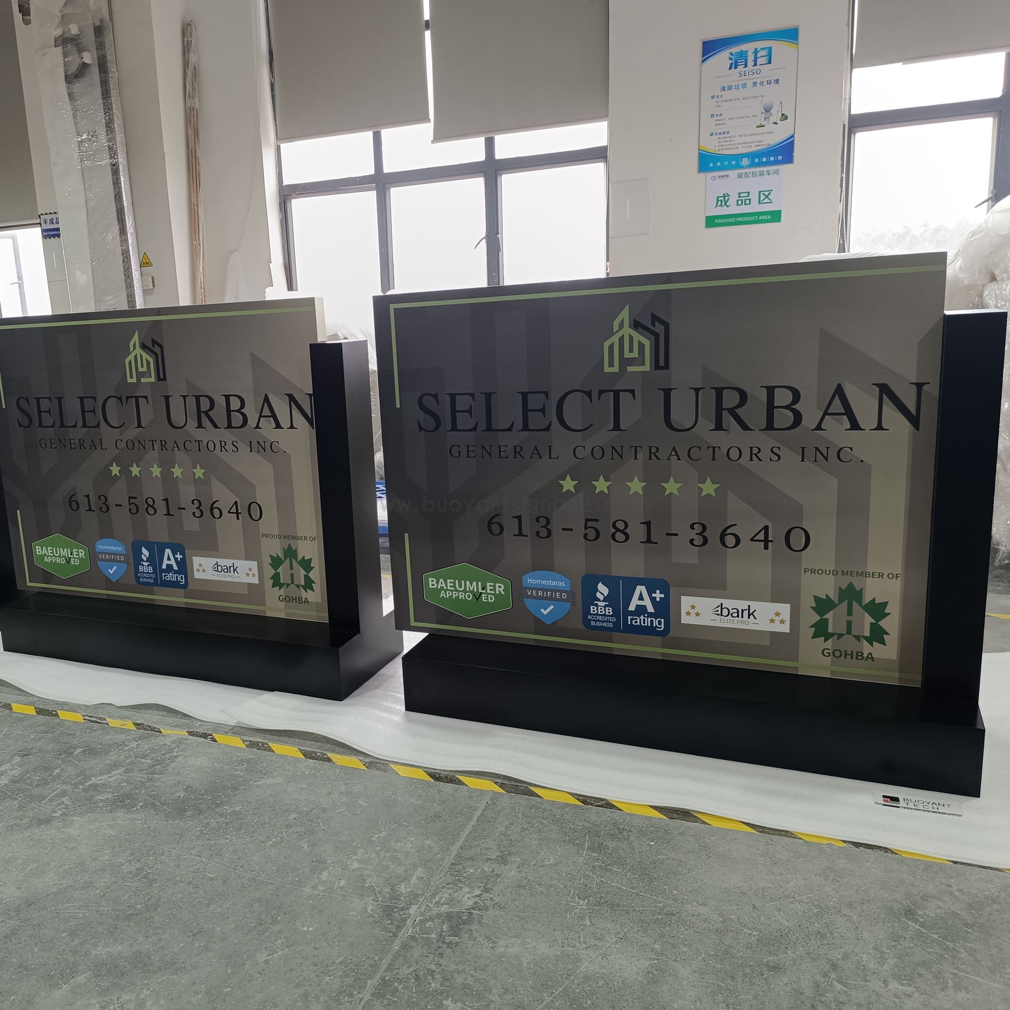 Custom Monument Signs Completed for Canadian Construction Client
