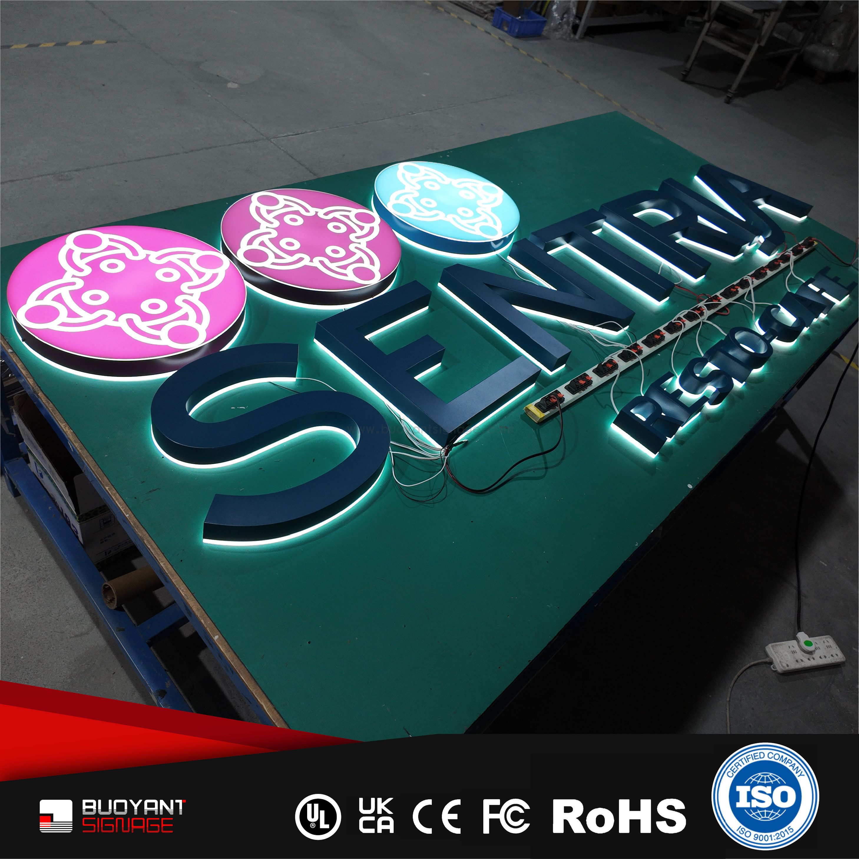 Combined styling LED backlit 3D letters brand logo personalized customization (A3DIS-B49silver）