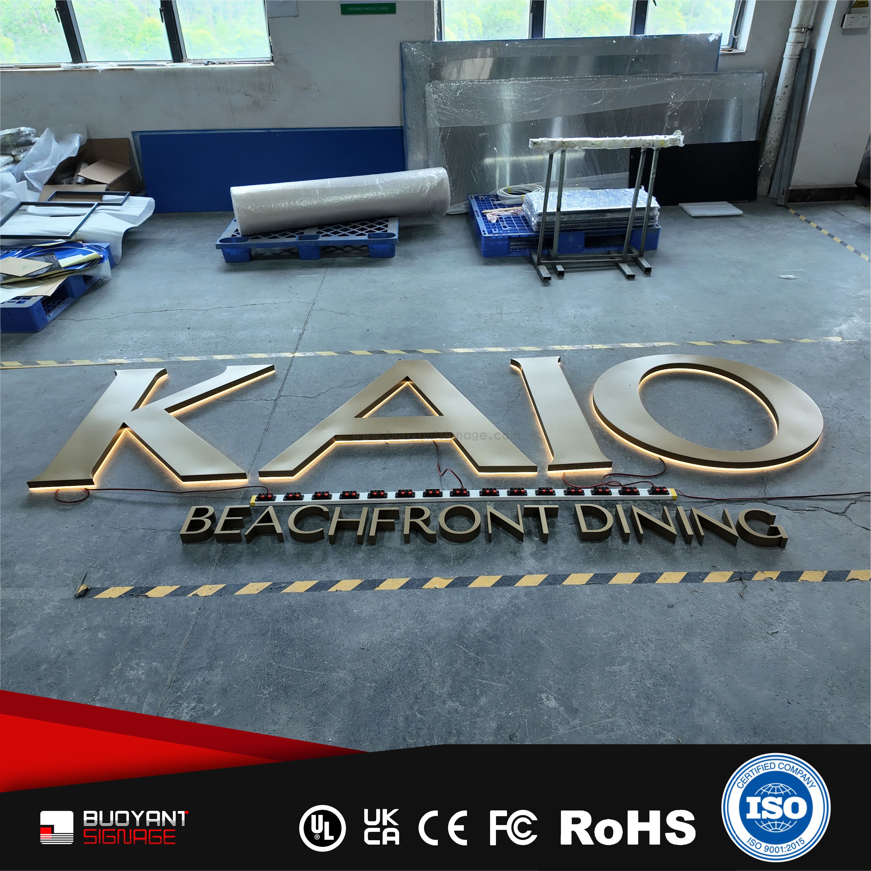 Professional Custom Gold Letter LED Back