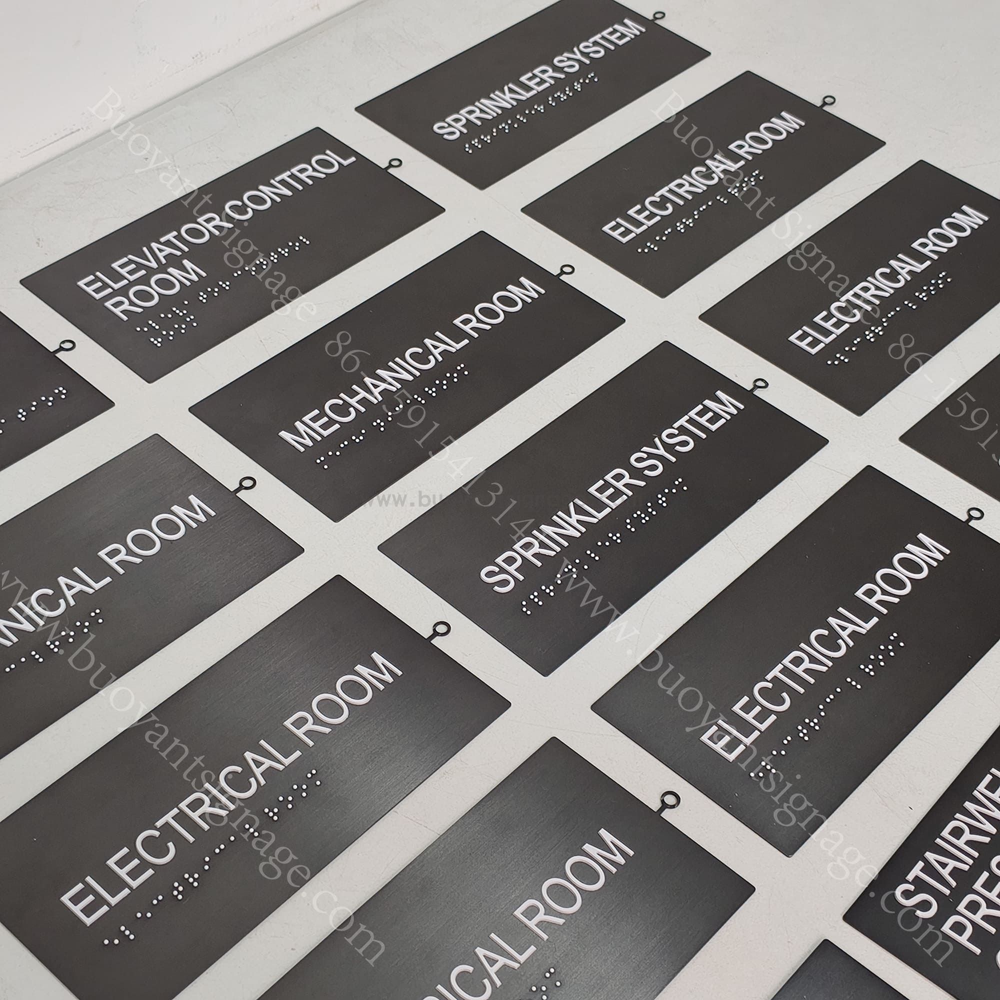 Custom Door Plates with Braille Signage for Building Wayfinding